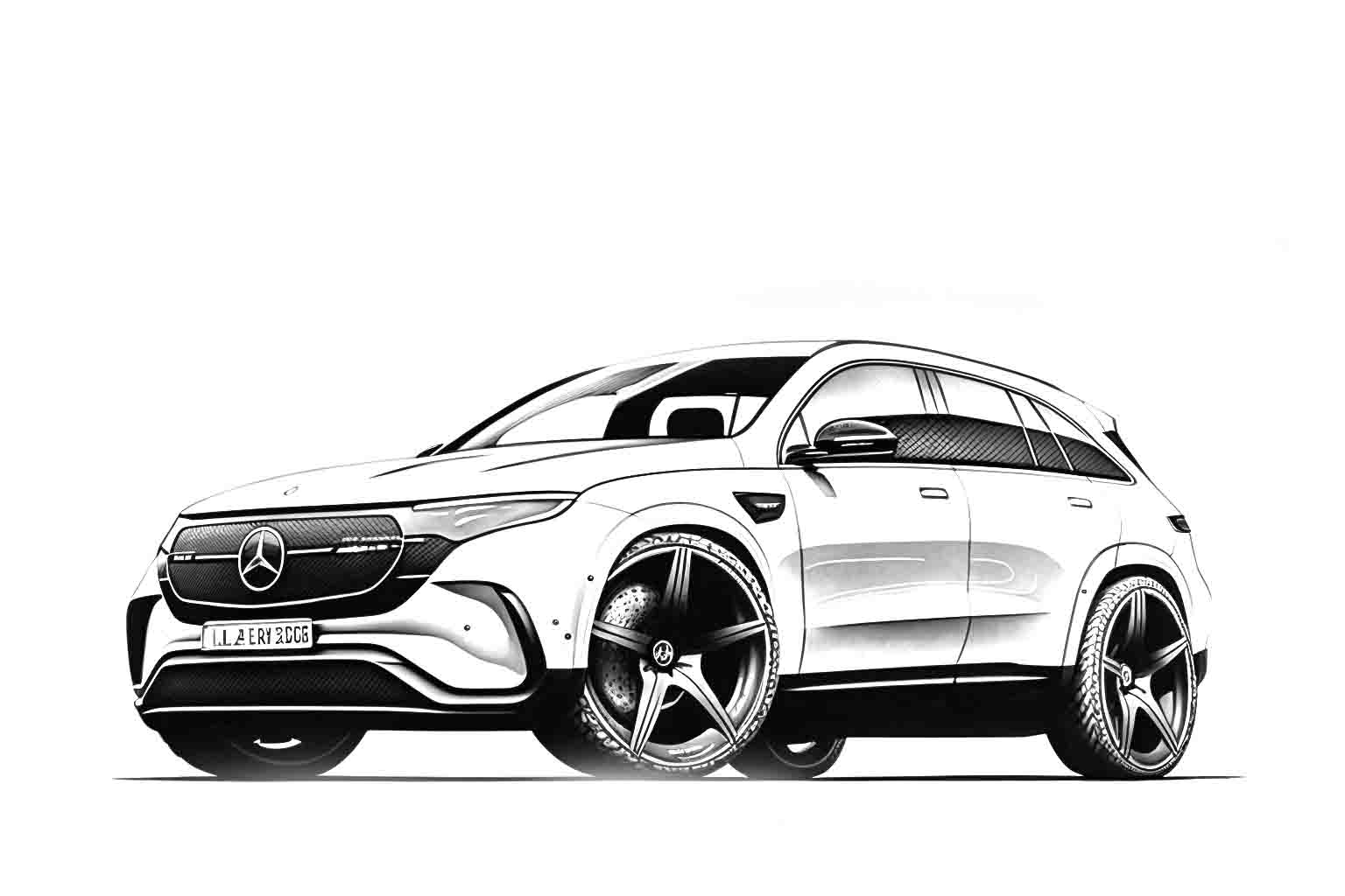 Mercedes-Benz EQC №4039. Раскраски машины по маркам. Мерседес.