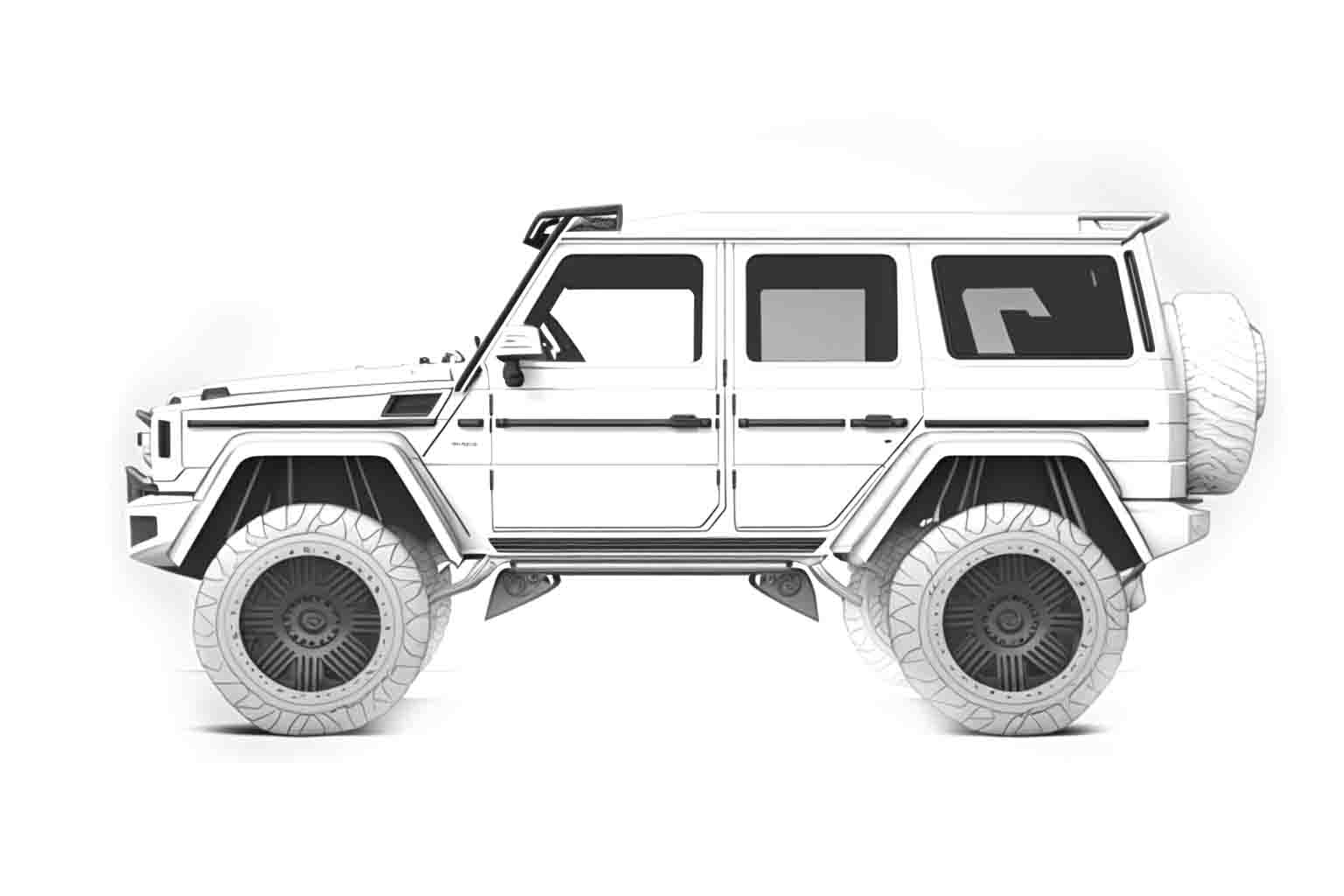 Mercedes-Benz G-class OFF-ROAD №4040. Раскраски машины по маркам. Мерседес.