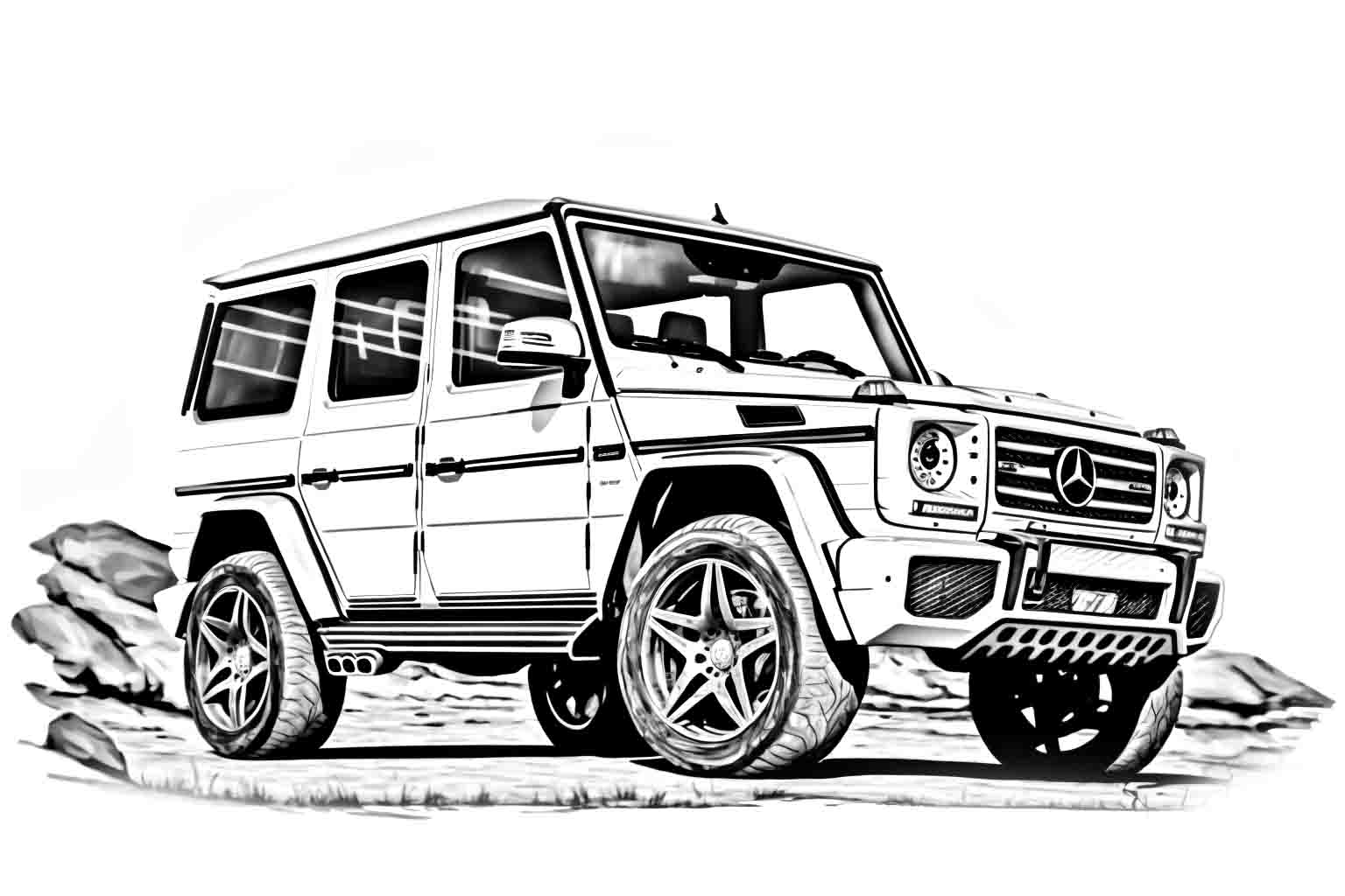 Mercedes-Benz G-class AMG №4041. Раскраски машины по маркам. Мерседес.
