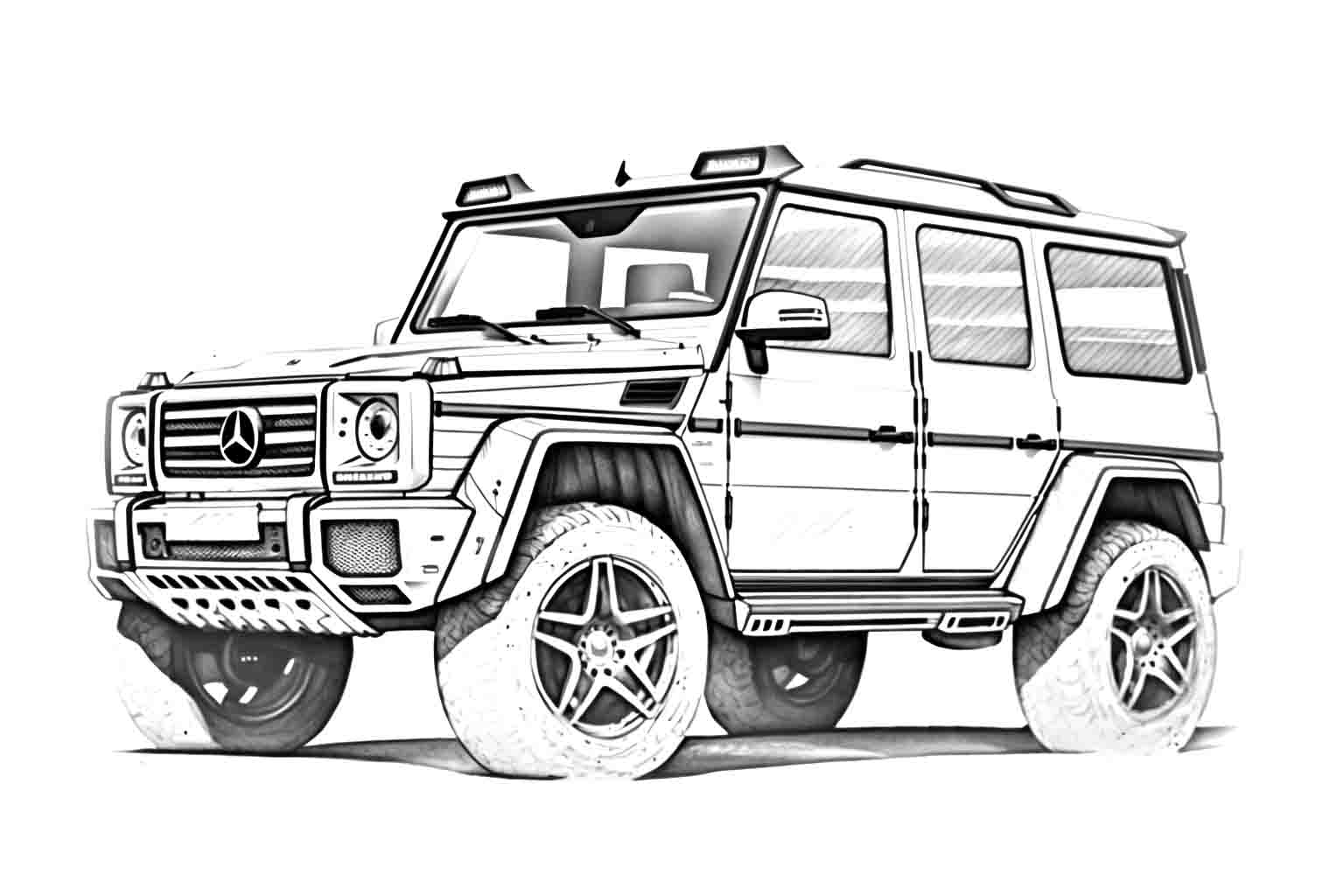 Mercedes-Benz G-class OFF-ROAD №4043. Раскраски машины по маркам. Мерседес.