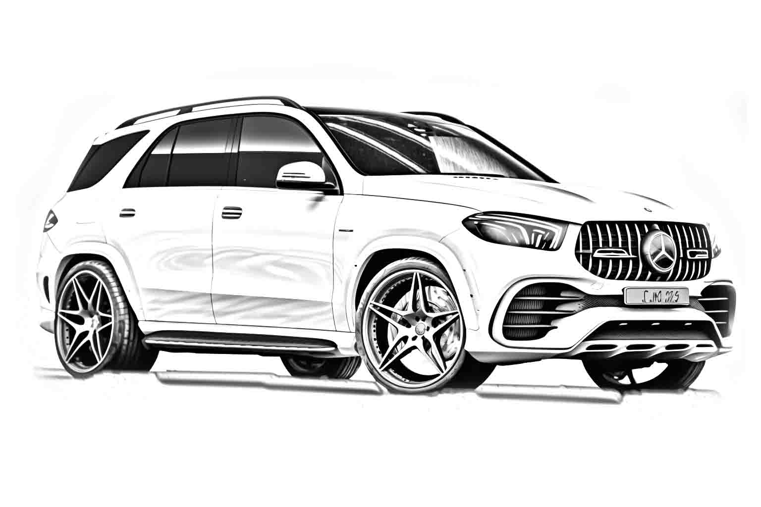 Mercedes-Benz GLE AMG №4046. Раскраски машины по маркам. Мерседес.
