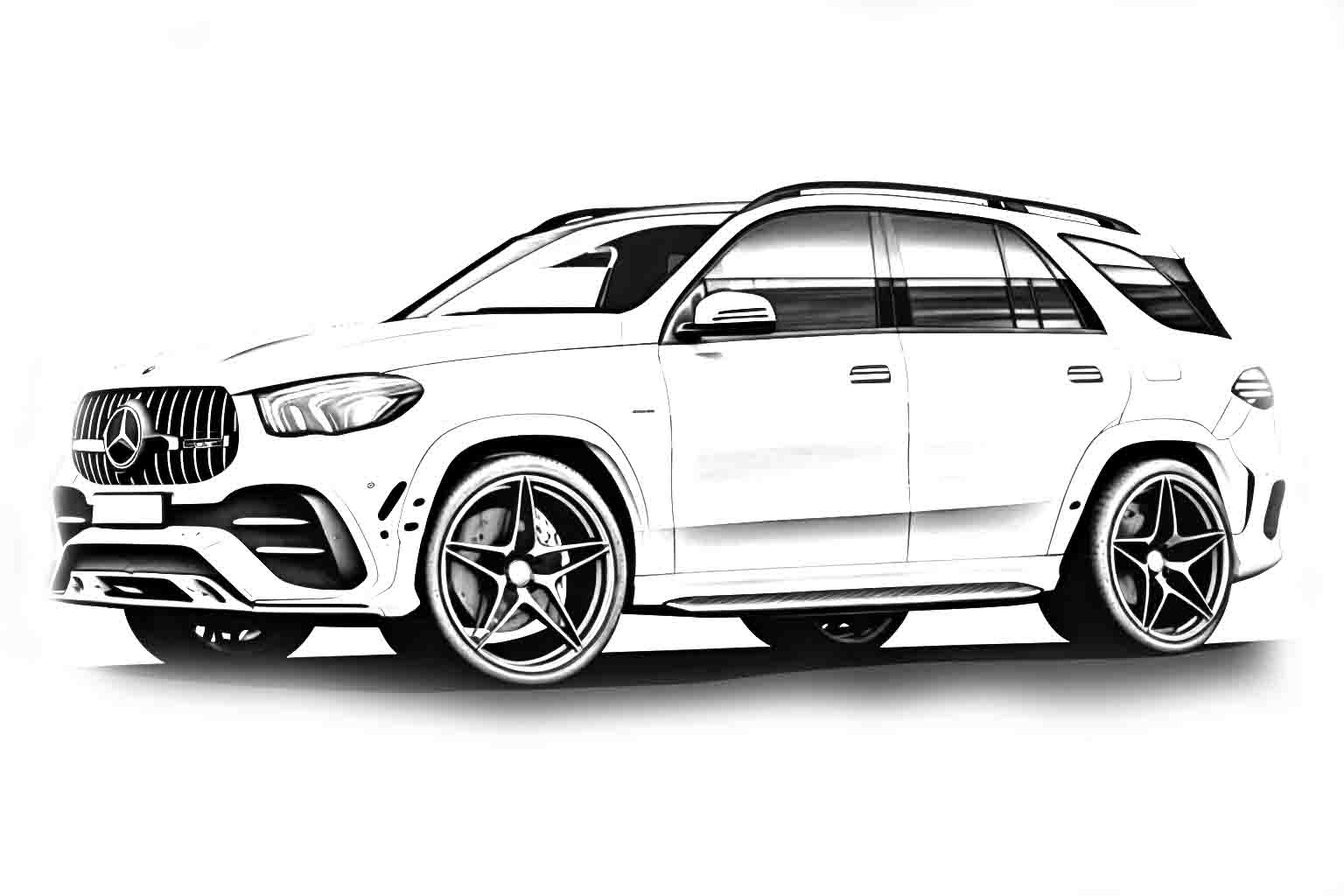 Mercedes Benz GLE AMG №4047. Раскраски машины по маркам. Мерседес.