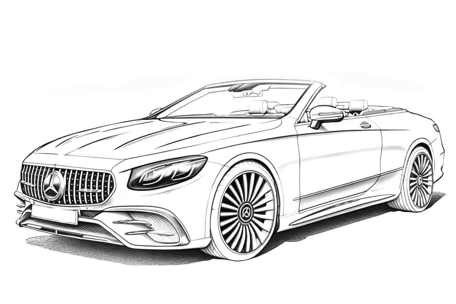 Mercedes Benz S Class Cabriolet 2023 №4052. Раскраски машины по маркам. Мерседес.