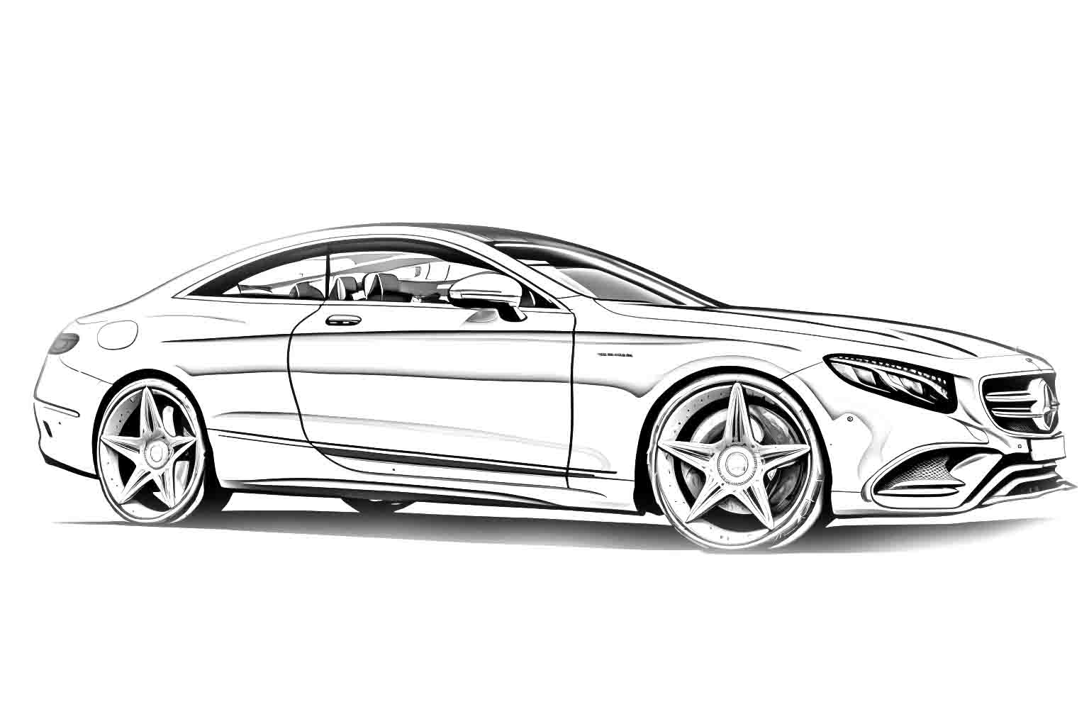 Mercedes Benz S Class Coupe 2023 №4053. Раскраски машины по маркам. Мерседес.