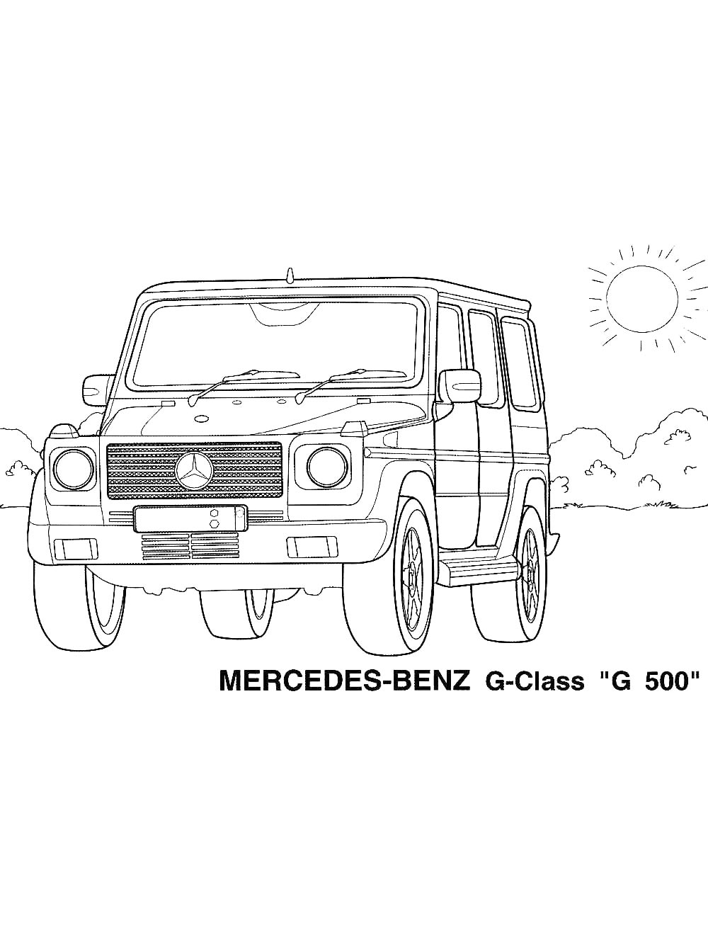 Мерседес G500 №4009. Раскраски машины по маркам. Мерседес.