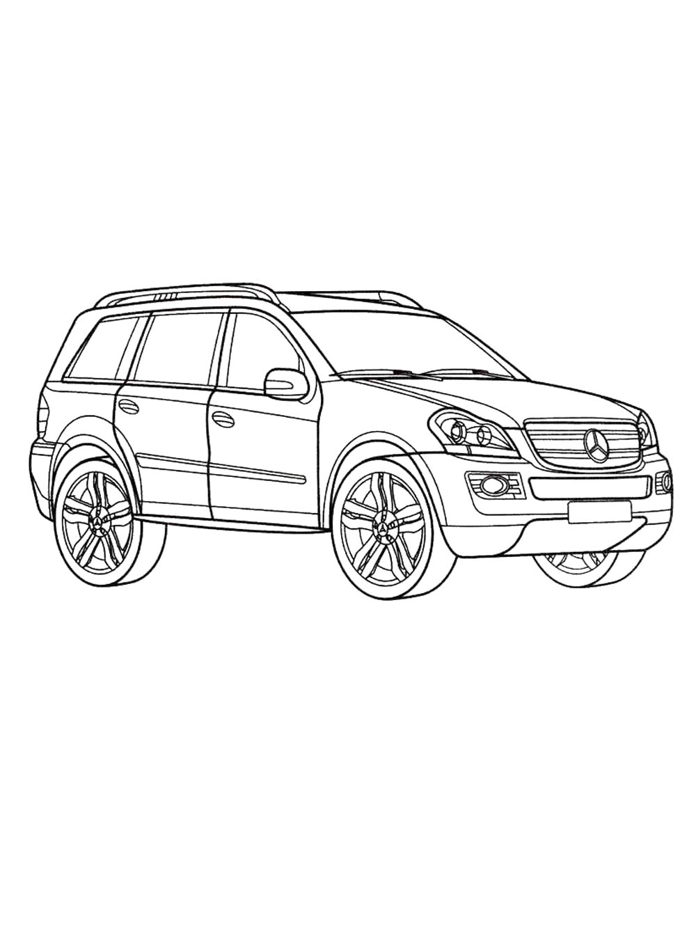 Mercedes GL 500 №3995. Раскраски машины по маркам. Мерседес.