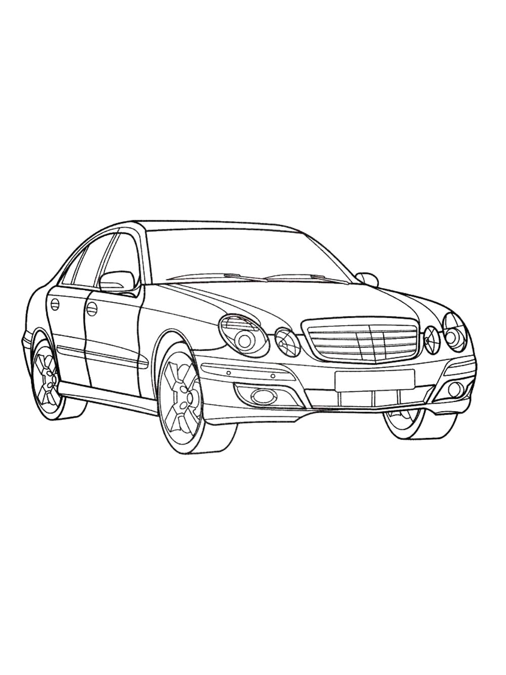 Mercedes E Class №3996. Раскраски машины по маркам. Мерседес.