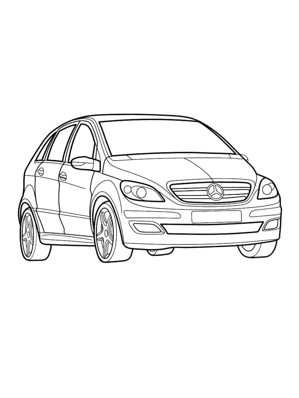 Mercedes-Benz B-Class №3999. Раскраски машины по маркам. Мерседес.
