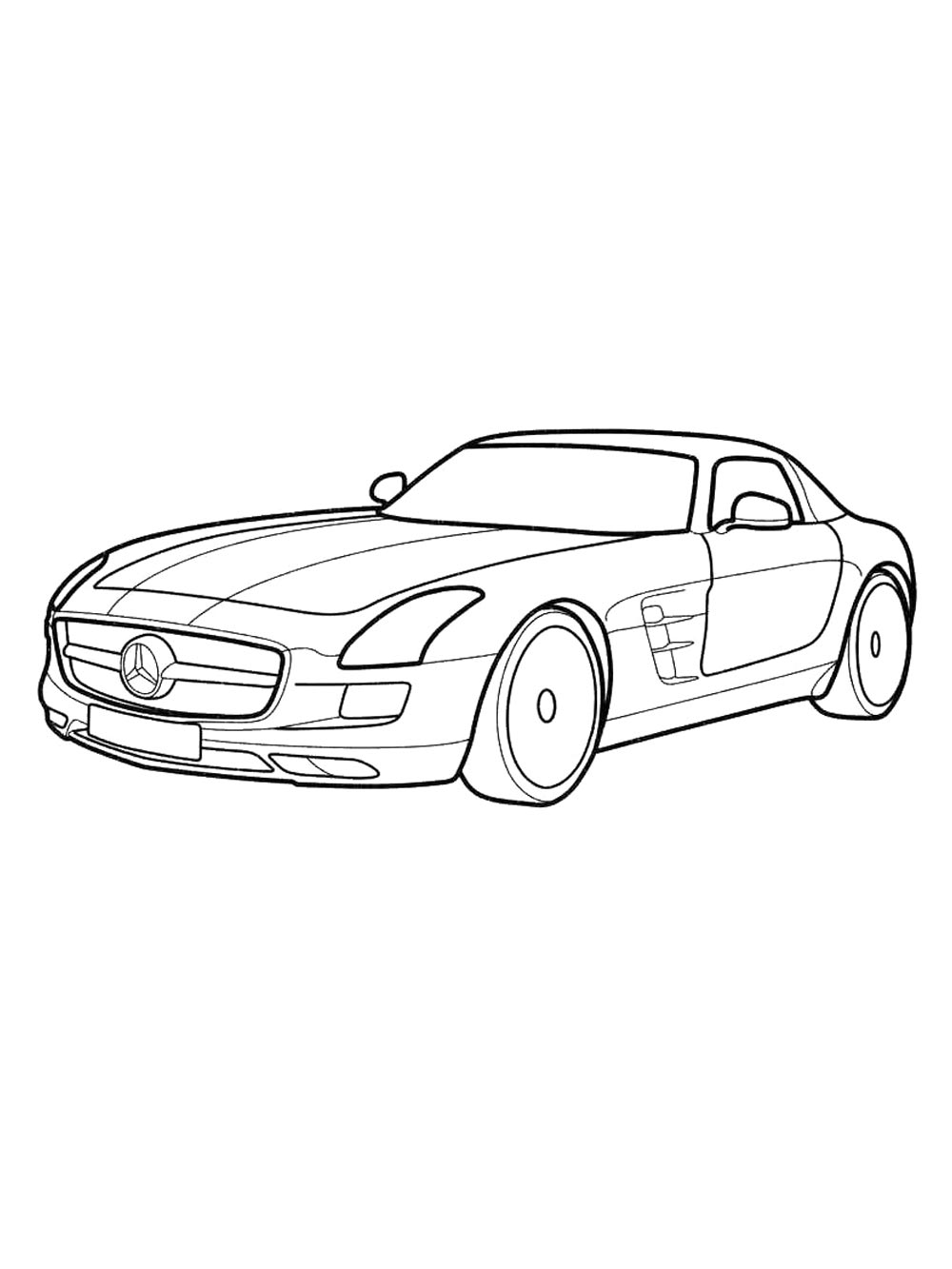 Mercedes-Benz SLS AM №4000. Раскраски машины по маркам. Мерседес.