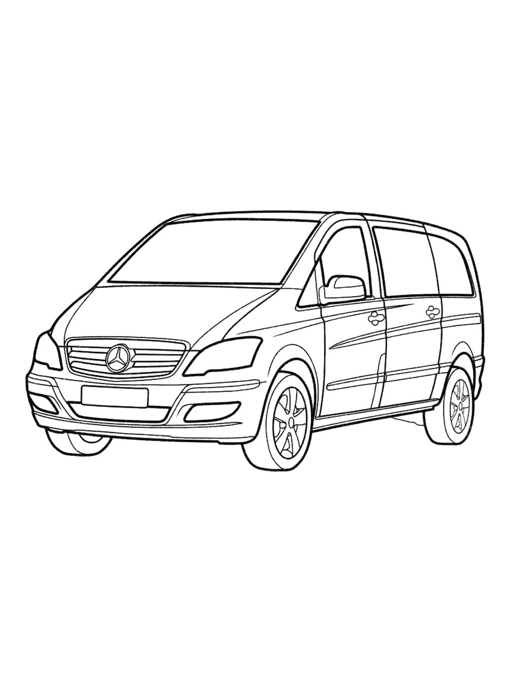 Mercedes-Benz Viano №4001. Раскраски машины по маркам. Мерседес.