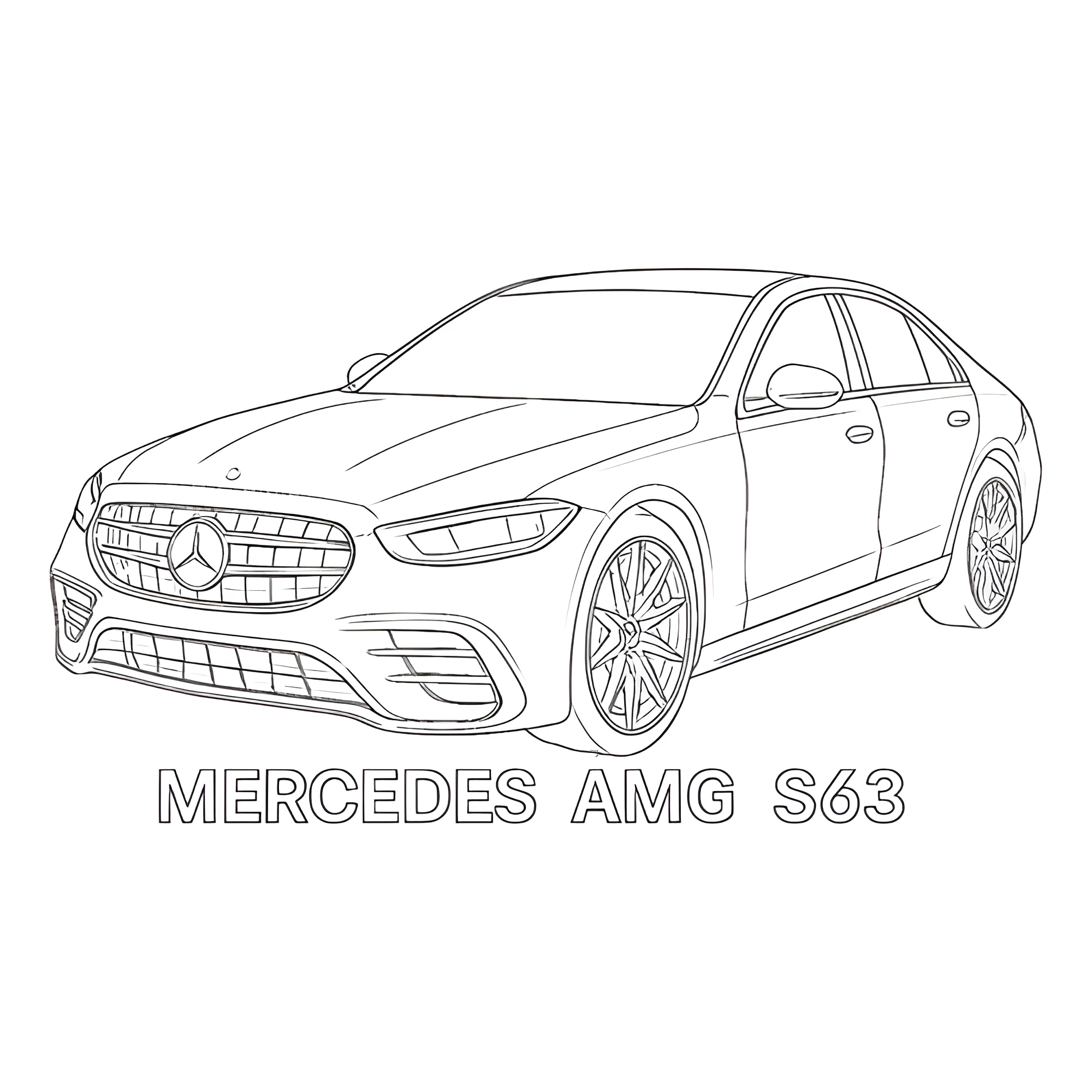 Мерседес AMG S63 №3946. Раскраски машины по маркам. Мерседес.