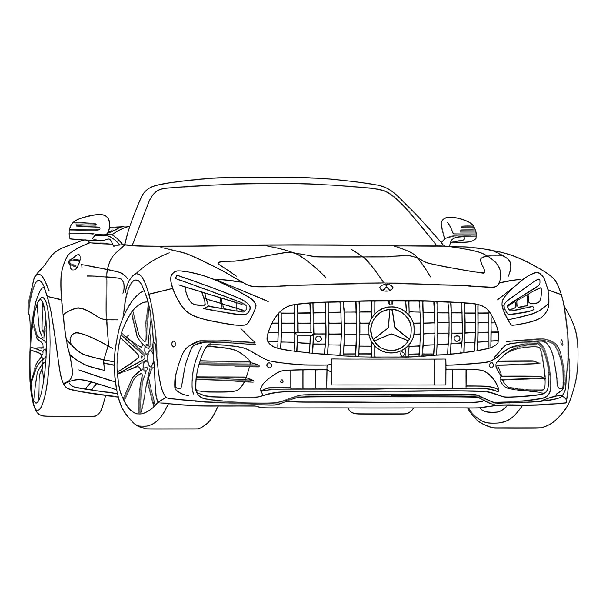 Мерседес Бенц AMG GT R Roadster 2020 №3960. Раскраски машины по маркам. Мерседес.