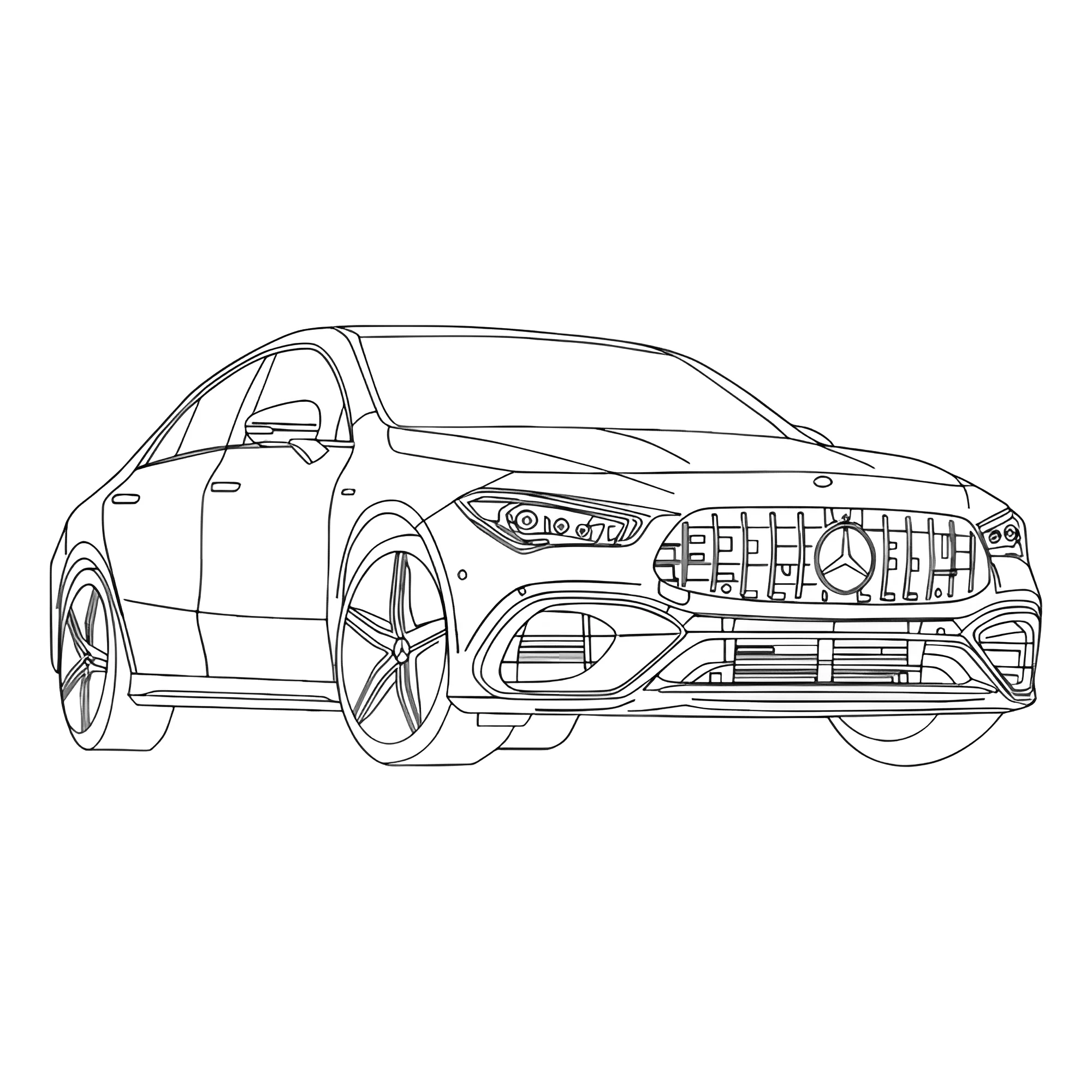 Мерседес CLA45 AMG 2020 №3970. Раскраски машины по маркам. Мерседес.