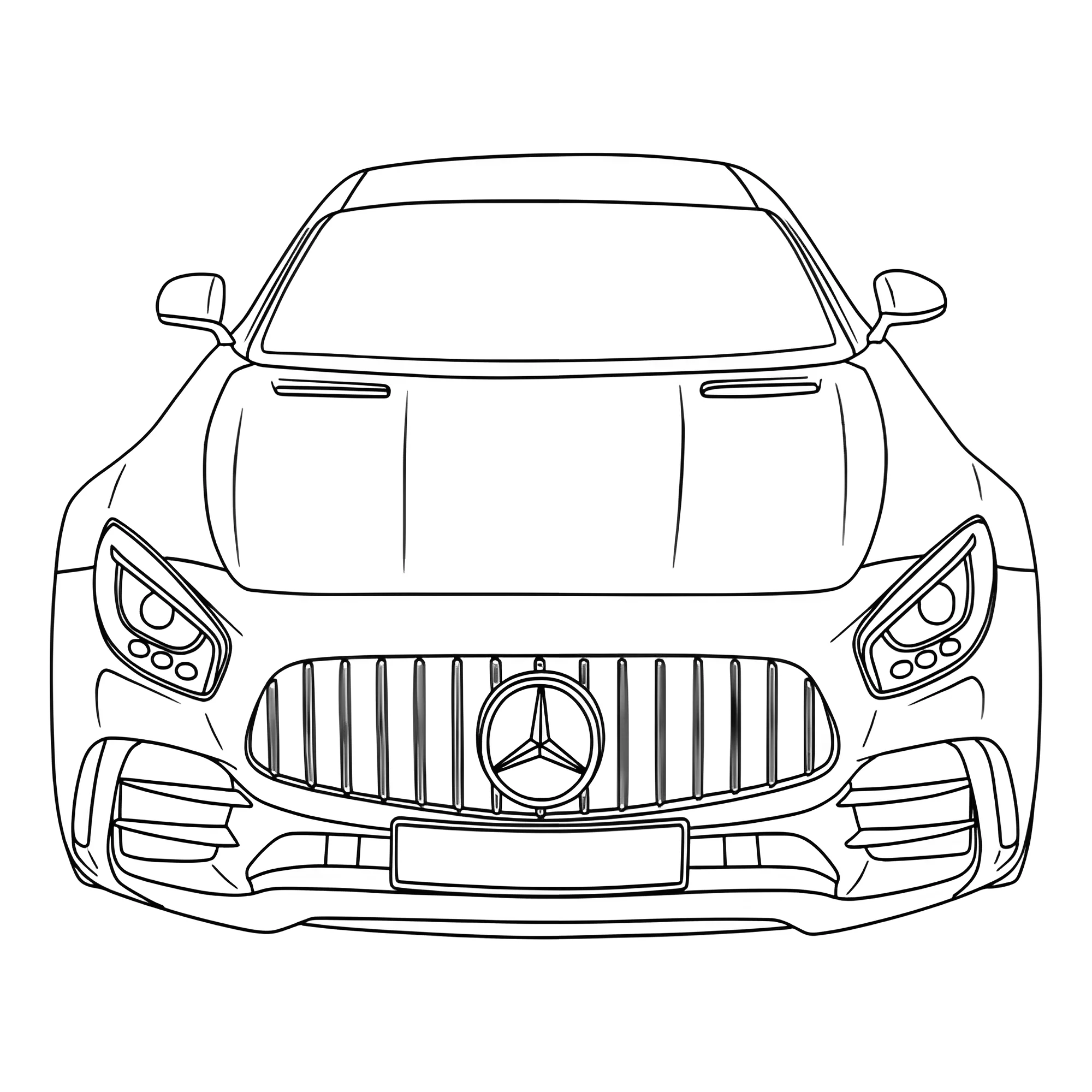 Мерседес вид спереди №3953. Раскраски машины по маркам. Мерседес.