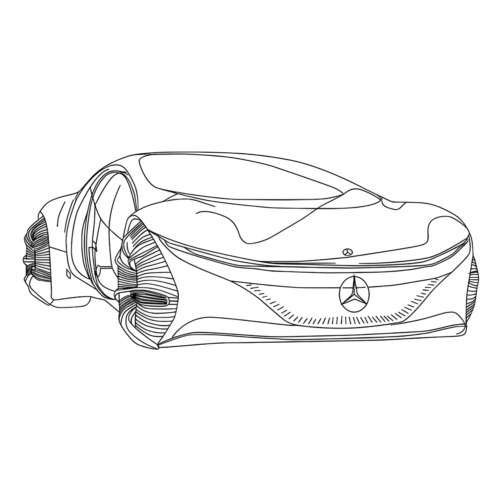 Мерседес Vision AVTR Avatar №3988. Раскраски машины по маркам. Мерседес.