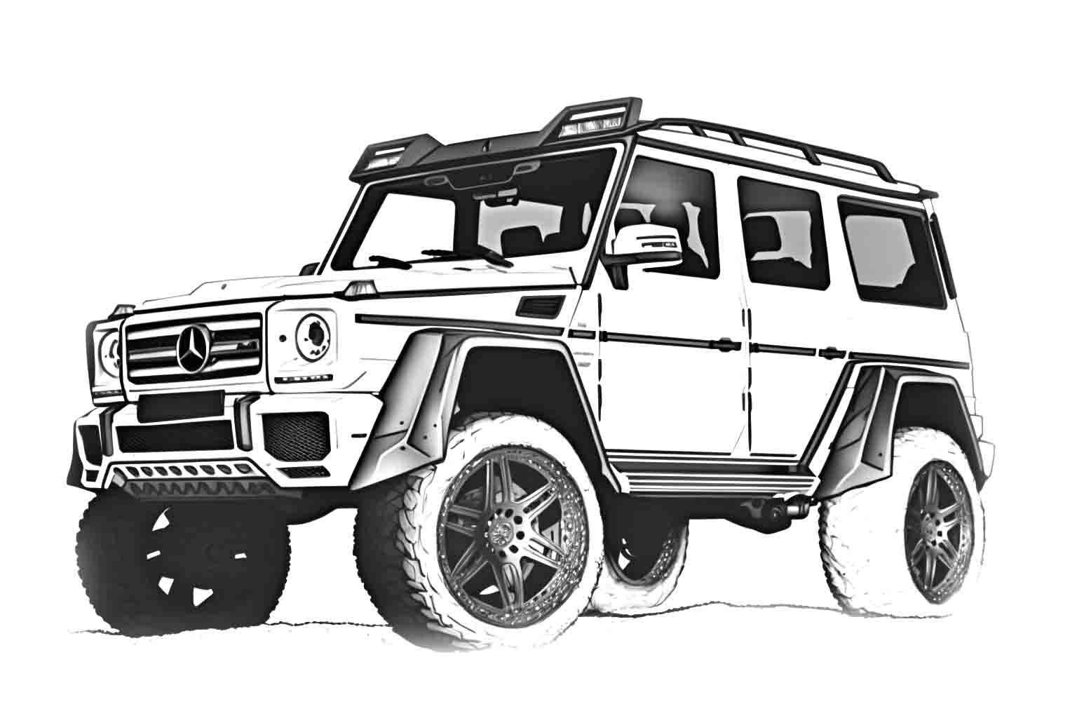 Mercedes-Benz G-class OFF-ROAD №4045. Раскраски машины по маркам. Мерседес.