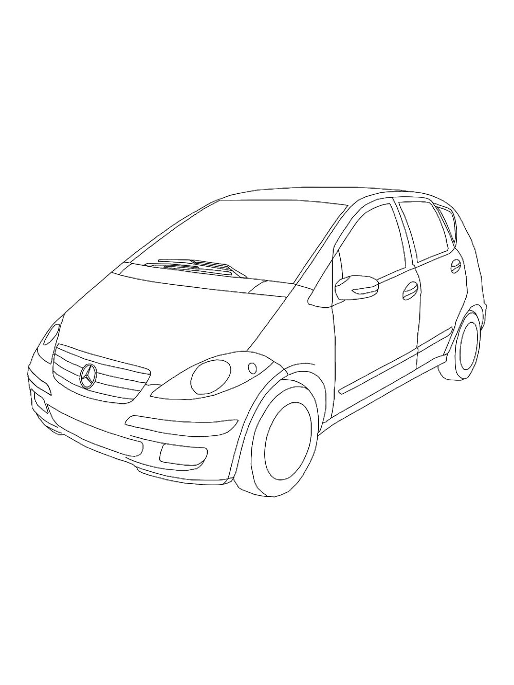 Mercedes-Benz A-класс №4011. Раскраски машины по маркам. Мерседес.