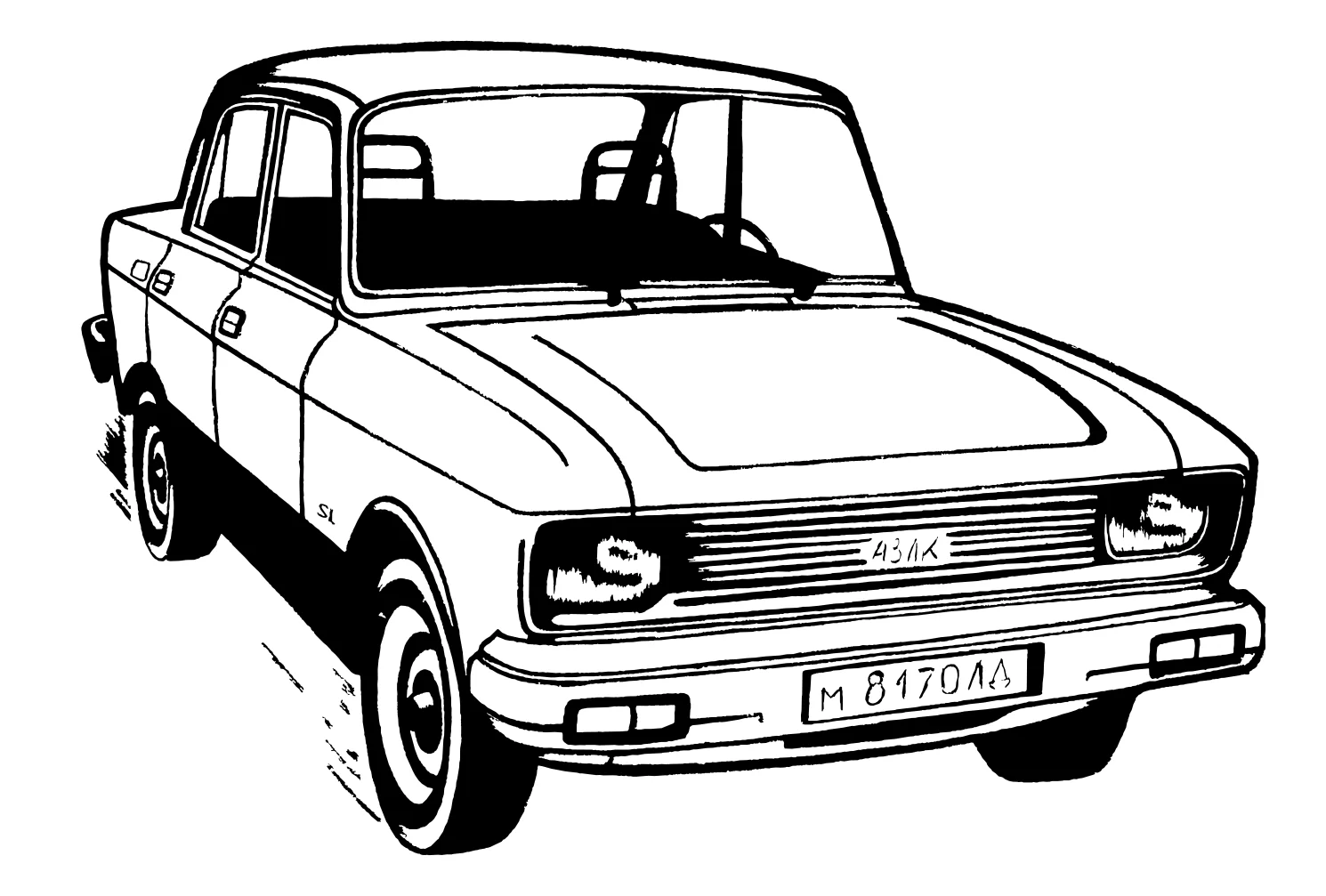 москвич АЗЛК №3606. Раскраски машины по маркам. Москвич.