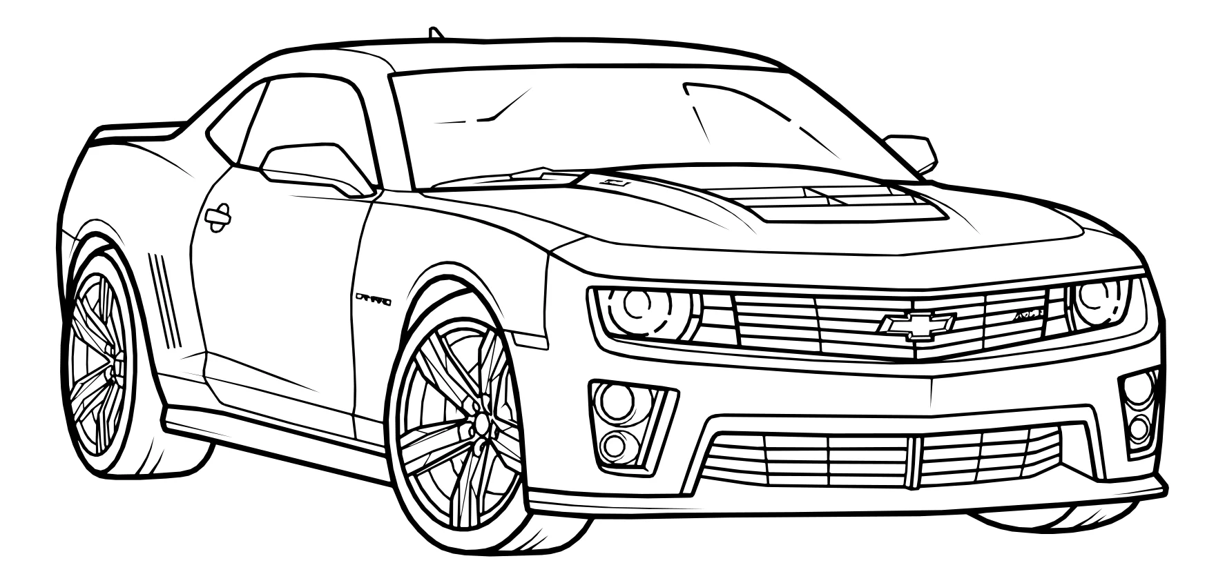 Шевроле камаро Chevrolet Camaro №3130. Раскраски машины по маркам. Шевроле Камаро Chevrolet Camaro.
