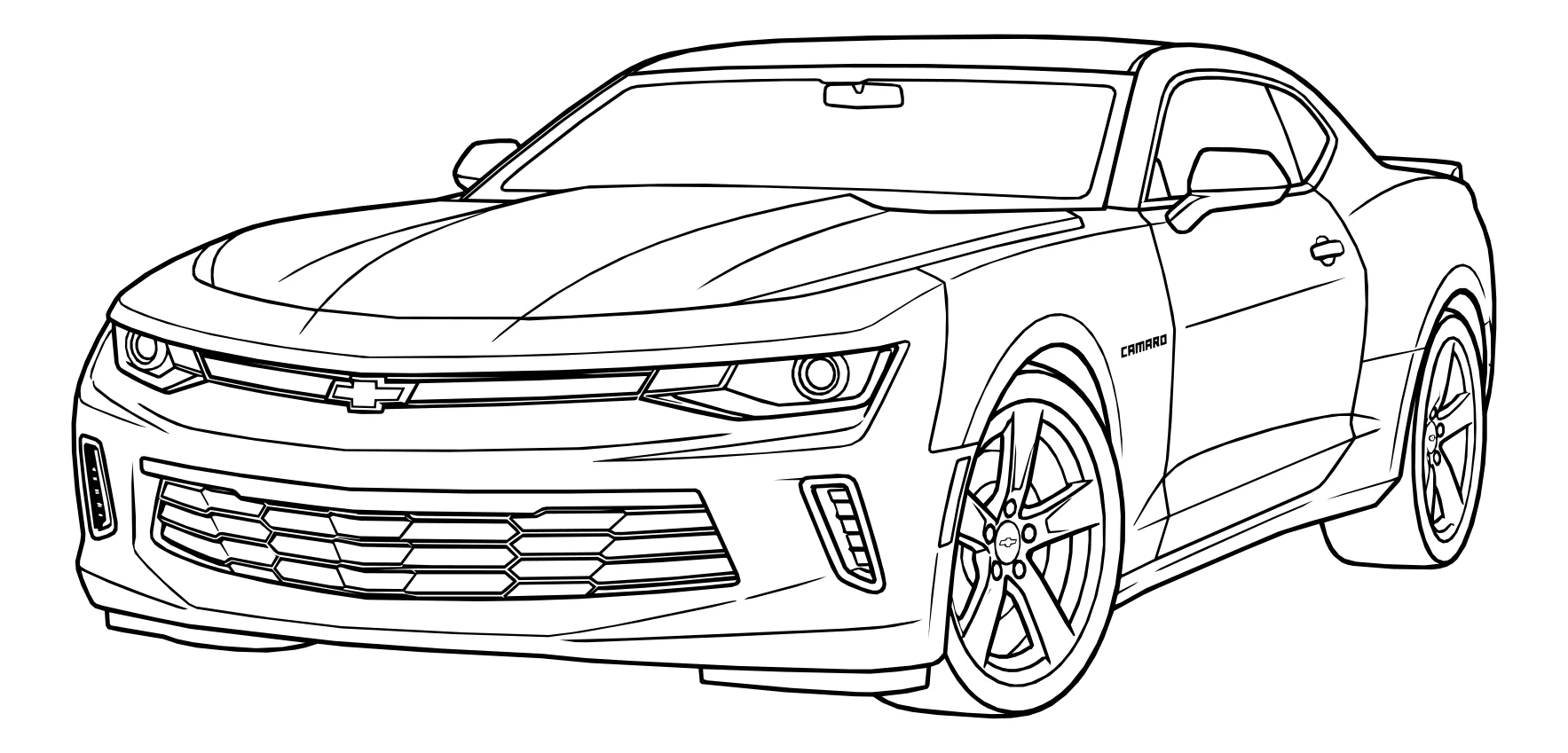 Шевроле камаро Chevrolet Camaro №3131. Раскраски машины по маркам. Шевроле Камаро Chevrolet Camaro.