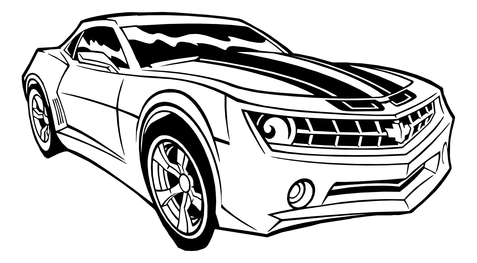 Шевроле камаро Chevrolet Camaro №3132. Раскраски машины по маркам. Шевроле Камаро Chevrolet Camaro.