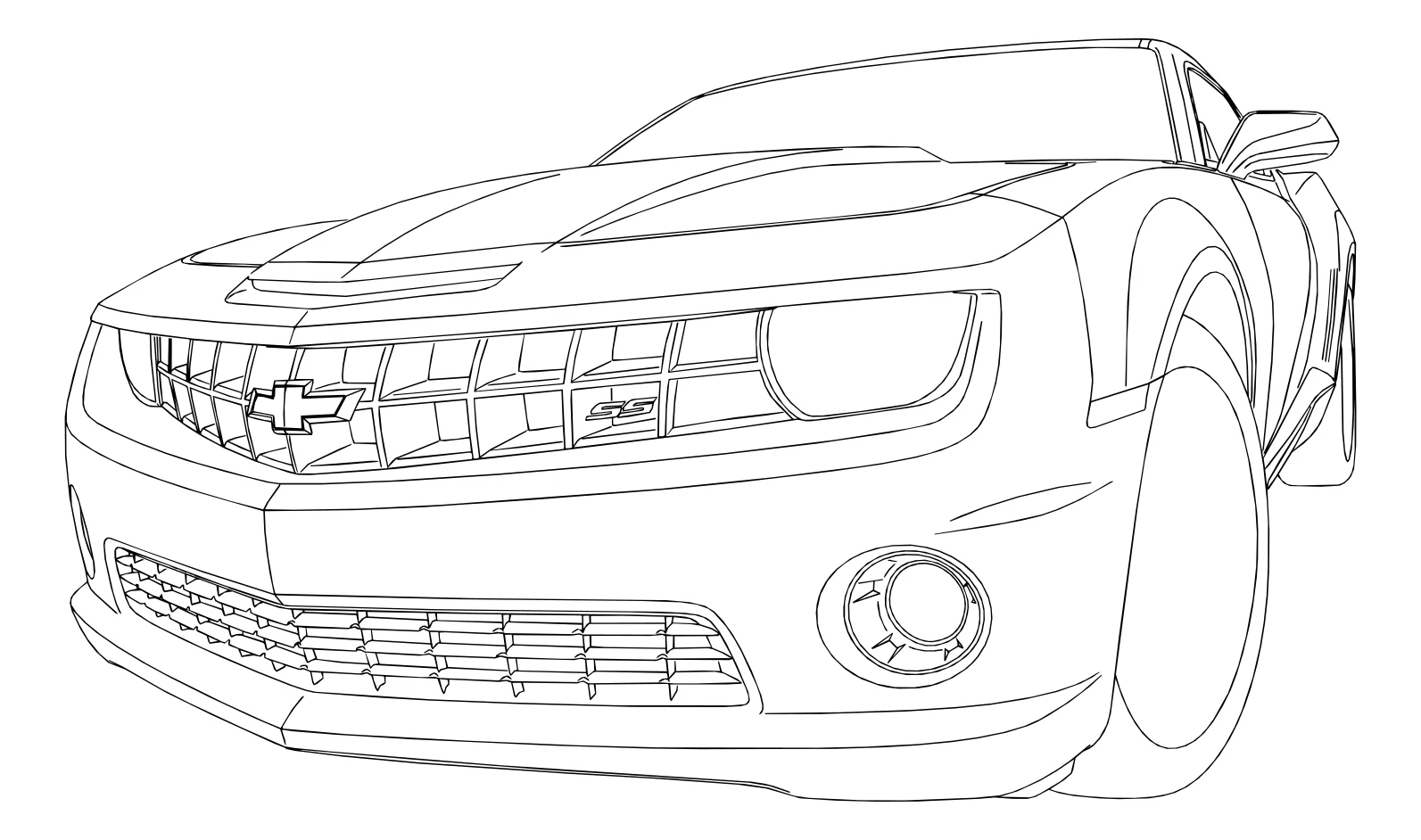 Шевроле камаро Chevrolet Camaro №3133. Раскраски машины по маркам. Шевроле Камаро Chevrolet Camaro.