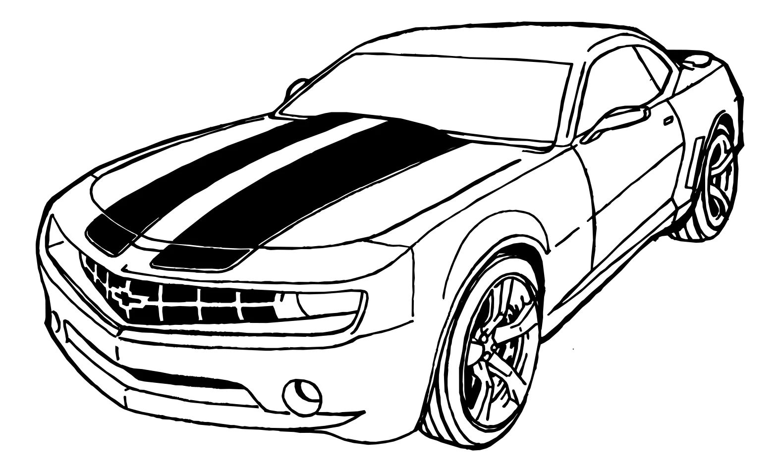 Шевроле камаро Chevrolet Camaro №3137. Раскраски машины по маркам. Шевроле Камаро Chevrolet Camaro.