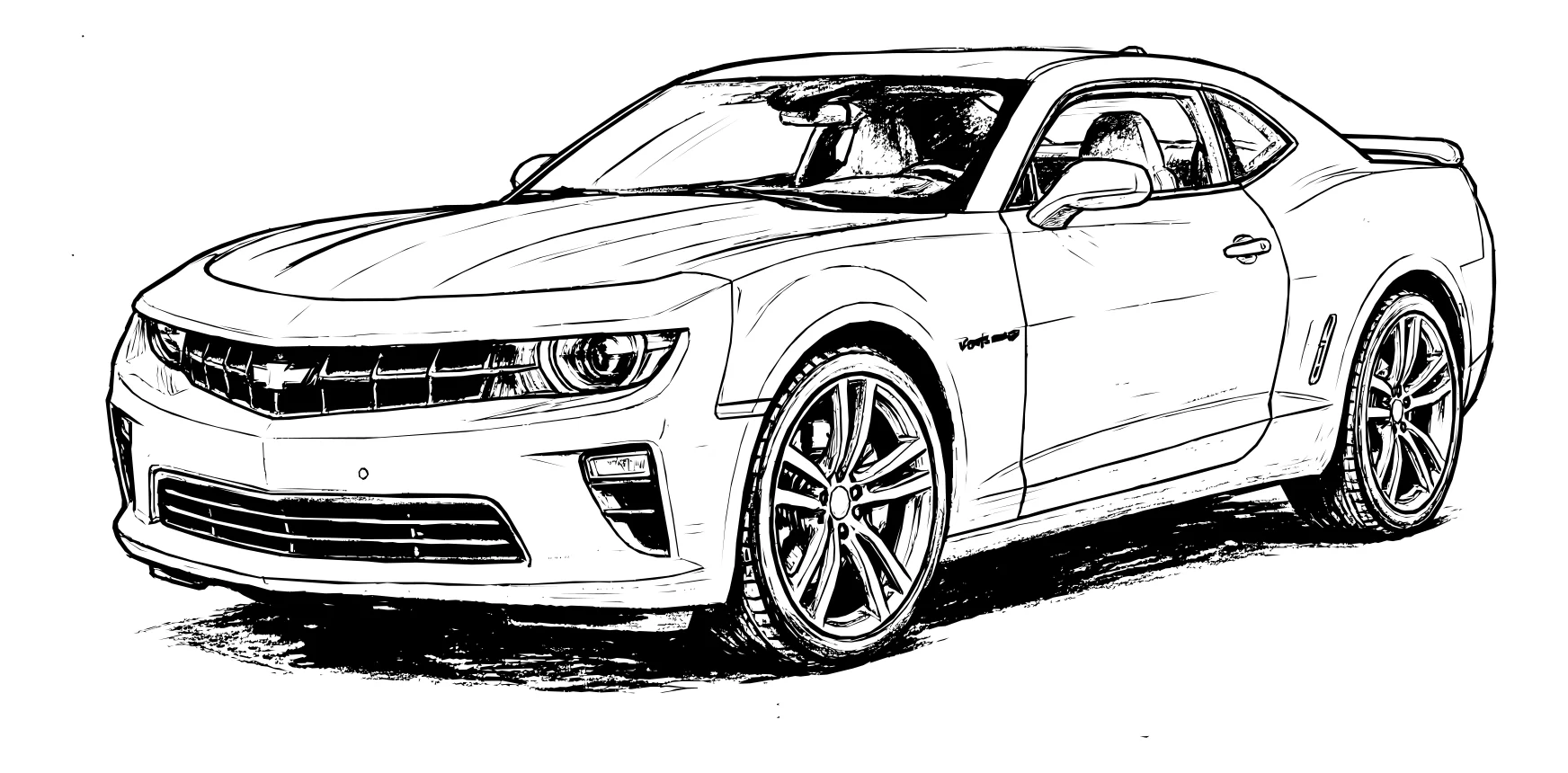Шевроле камаро Chevrolet Camaro №3139. Раскраски машины по маркам. Шевроле Камаро Chevrolet Camaro.