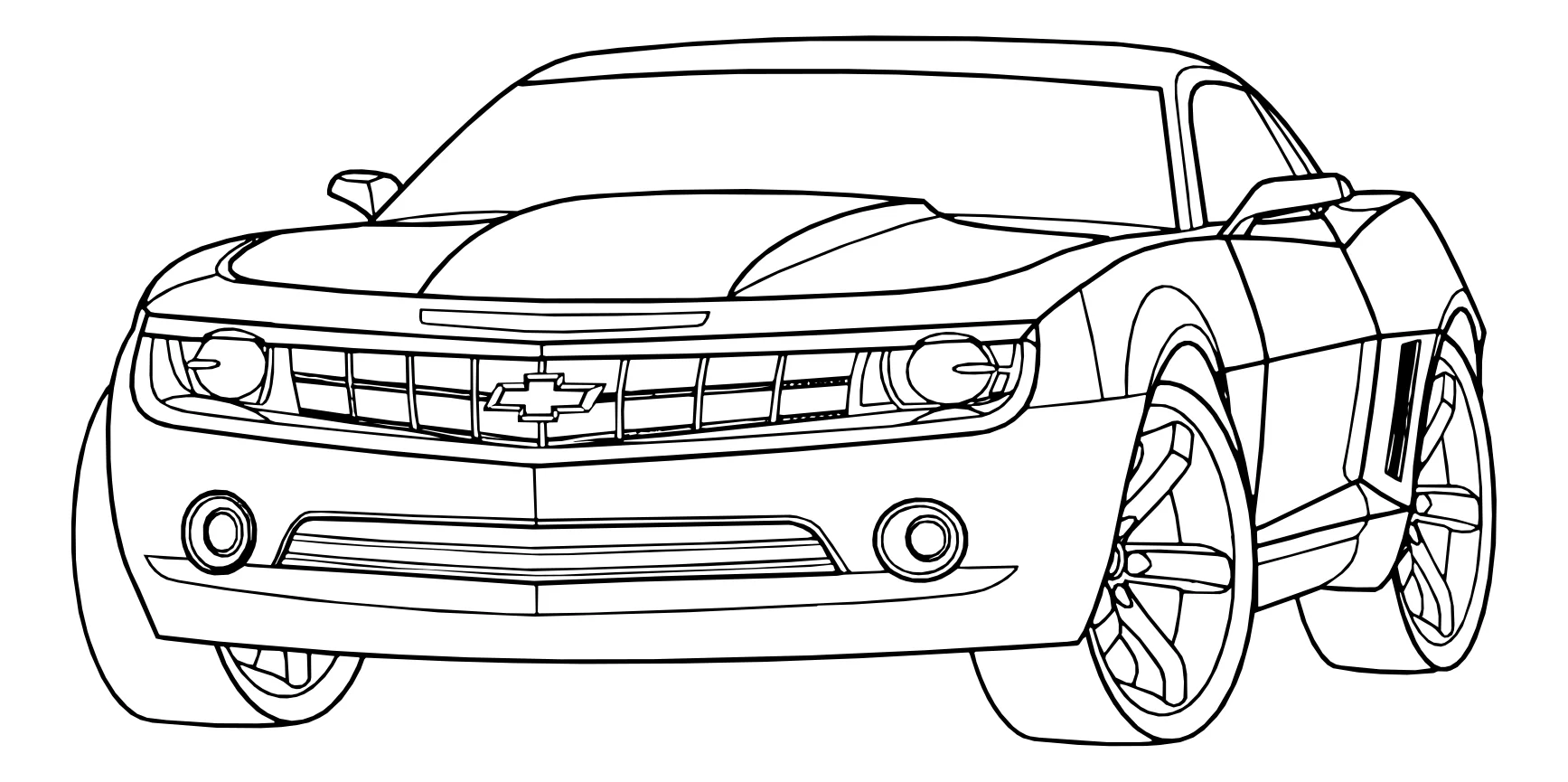 Шевроле камаро Chevrolet Camaro №3141. Раскраски машины по маркам. Шевроле Камаро Chevrolet Camaro.