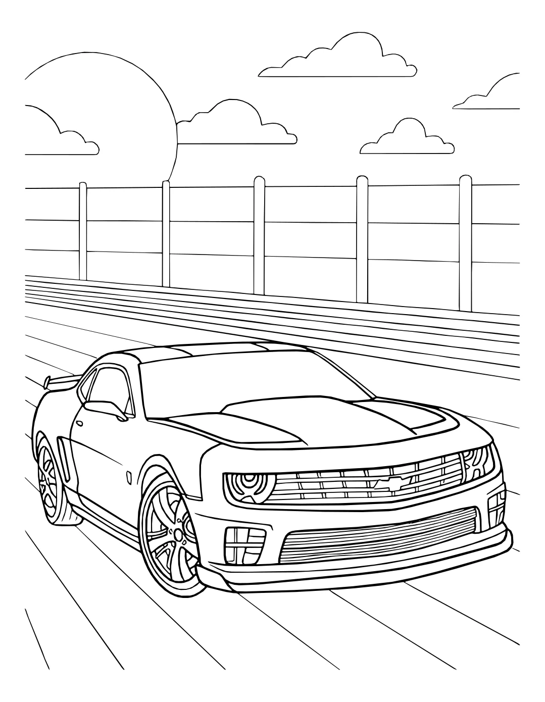 Шевроле камаро Chevrolet Camaro №3144. Раскраски машины по маркам. Шевроле Камаро Chevrolet Camaro.