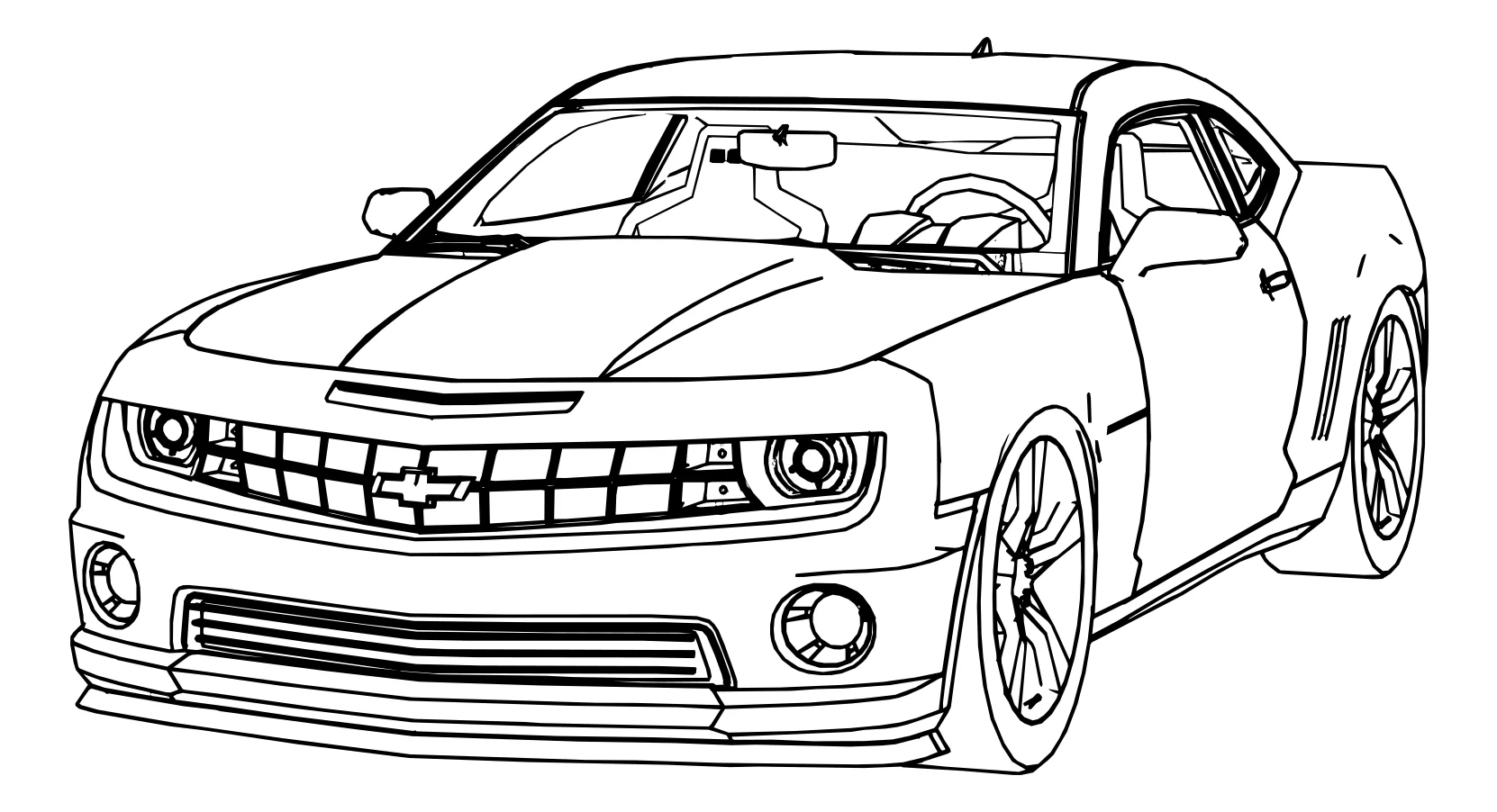 Машина Шевроле Камаро №3148. Раскраски машины по маркам. Шевроле Камаро Chevrolet Camaro.