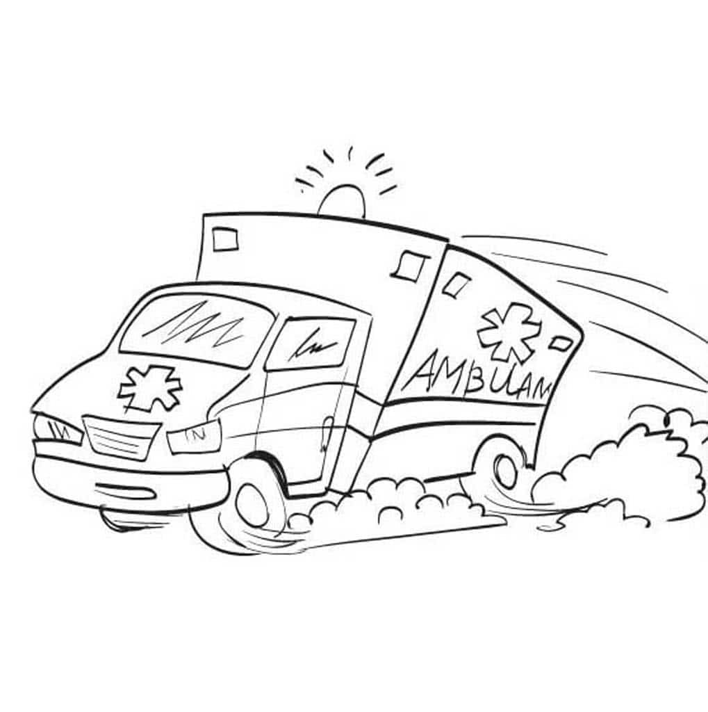 Ambulance спешит на помощь №4474. Раскраски для мальчиков по категориям. Машины скорой помощи.