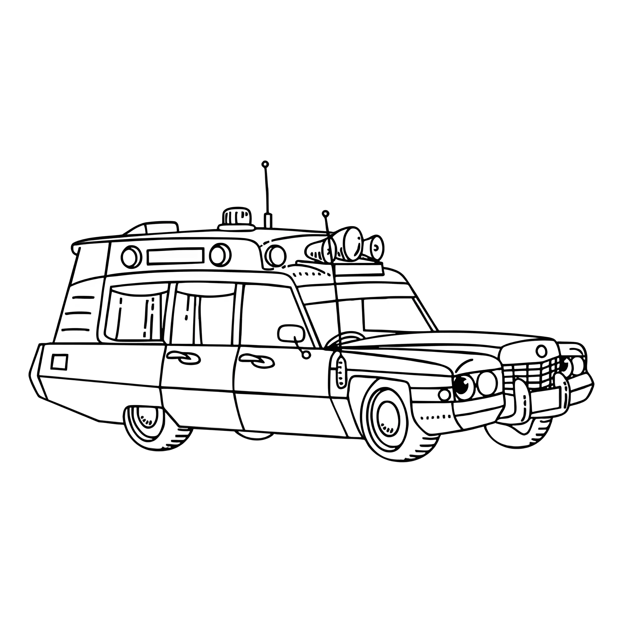 Ретро машина скорой помощи №4435. Раскраски для мальчиков по категориям. Машины скорой помощи.