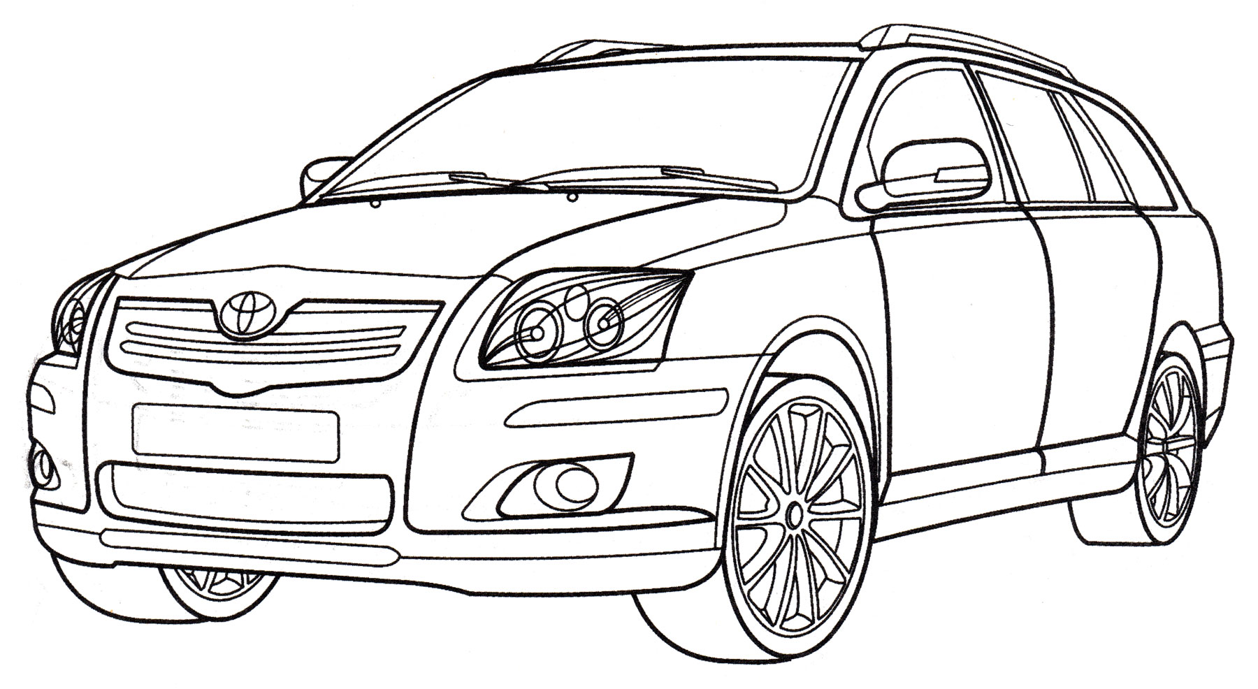 Toyota Avensis №4191. Раскраски машины по маркам. Тойота (Toyota).