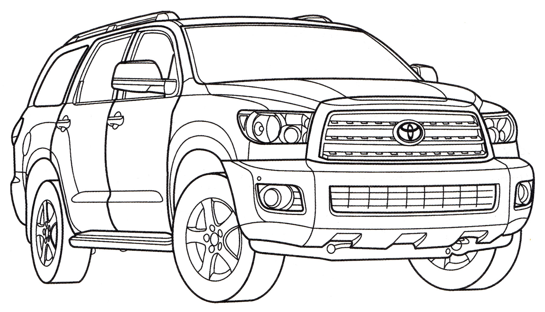 Toyota Sequoia №4192. Раскраски машины по маркам. Тойота (Toyota).