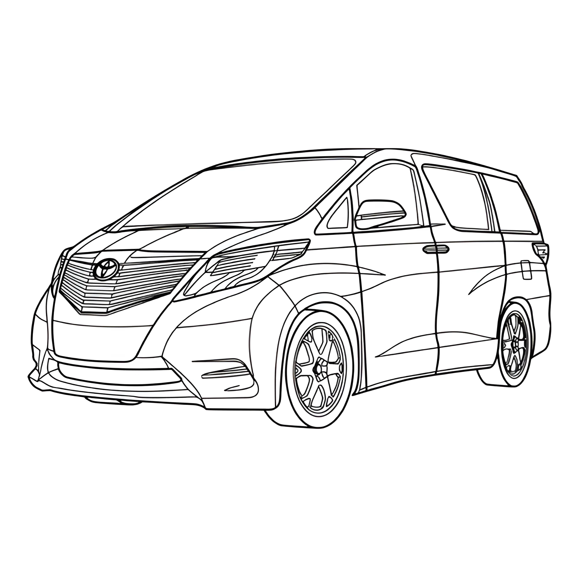 Минивэн Тойота FT-MV №4133. Раскраски машины по маркам. Тойота (Toyota).