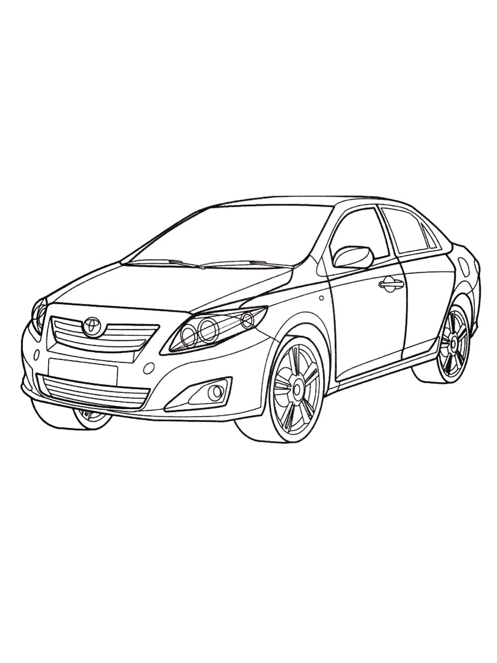 Тойота Королла №4169. Раскраски машины по маркам. Тойота (Toyota).