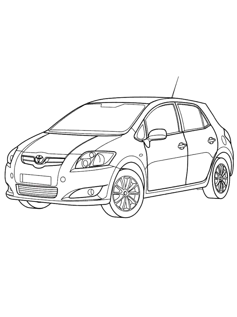 Toyota Auris №4170. Раскраски машины по маркам. Тойота (Toyota).