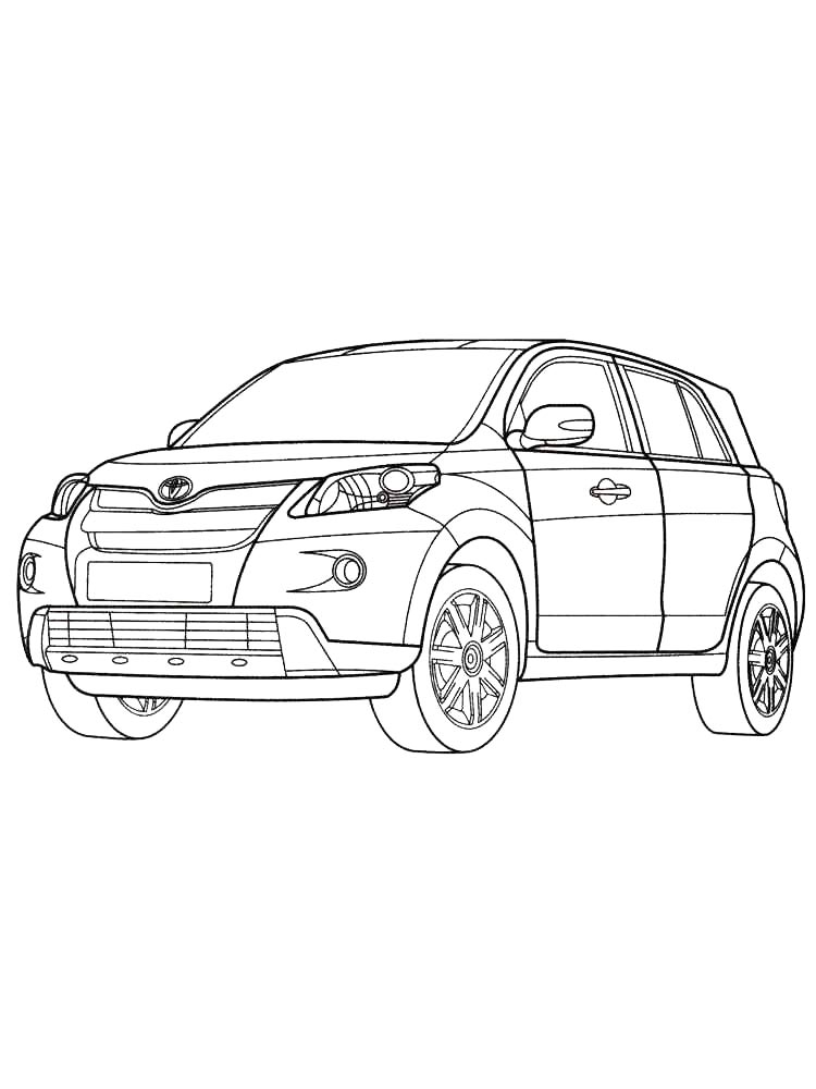 Раскраска №4172. Раскраски машины по маркам. Тойота (Toyota).