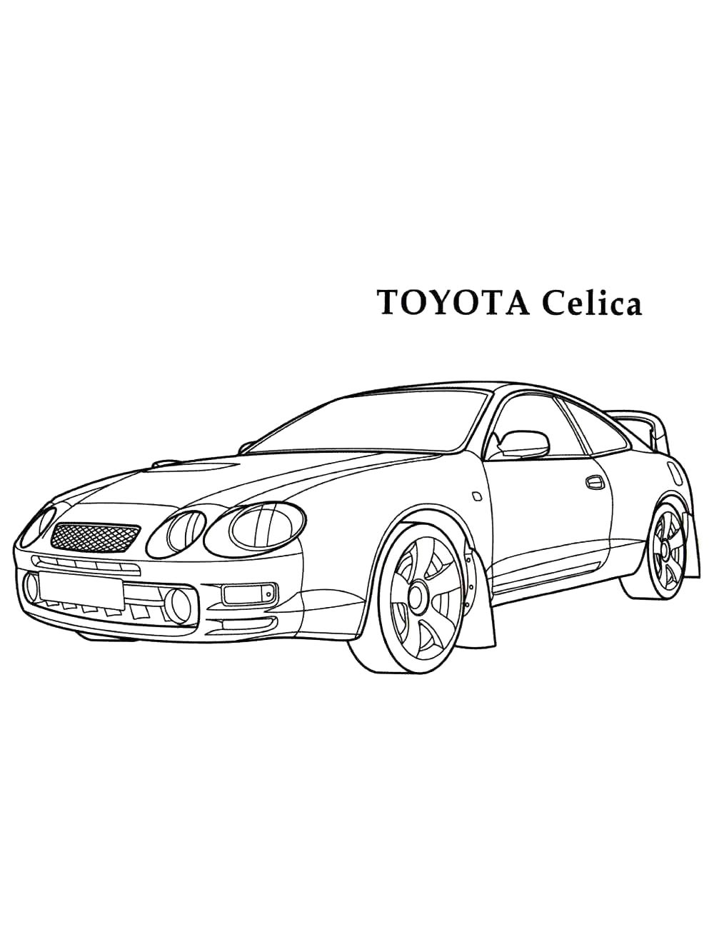 Toyota Celica №4153. Раскраски машины по маркам. Тойота (Toyota).
