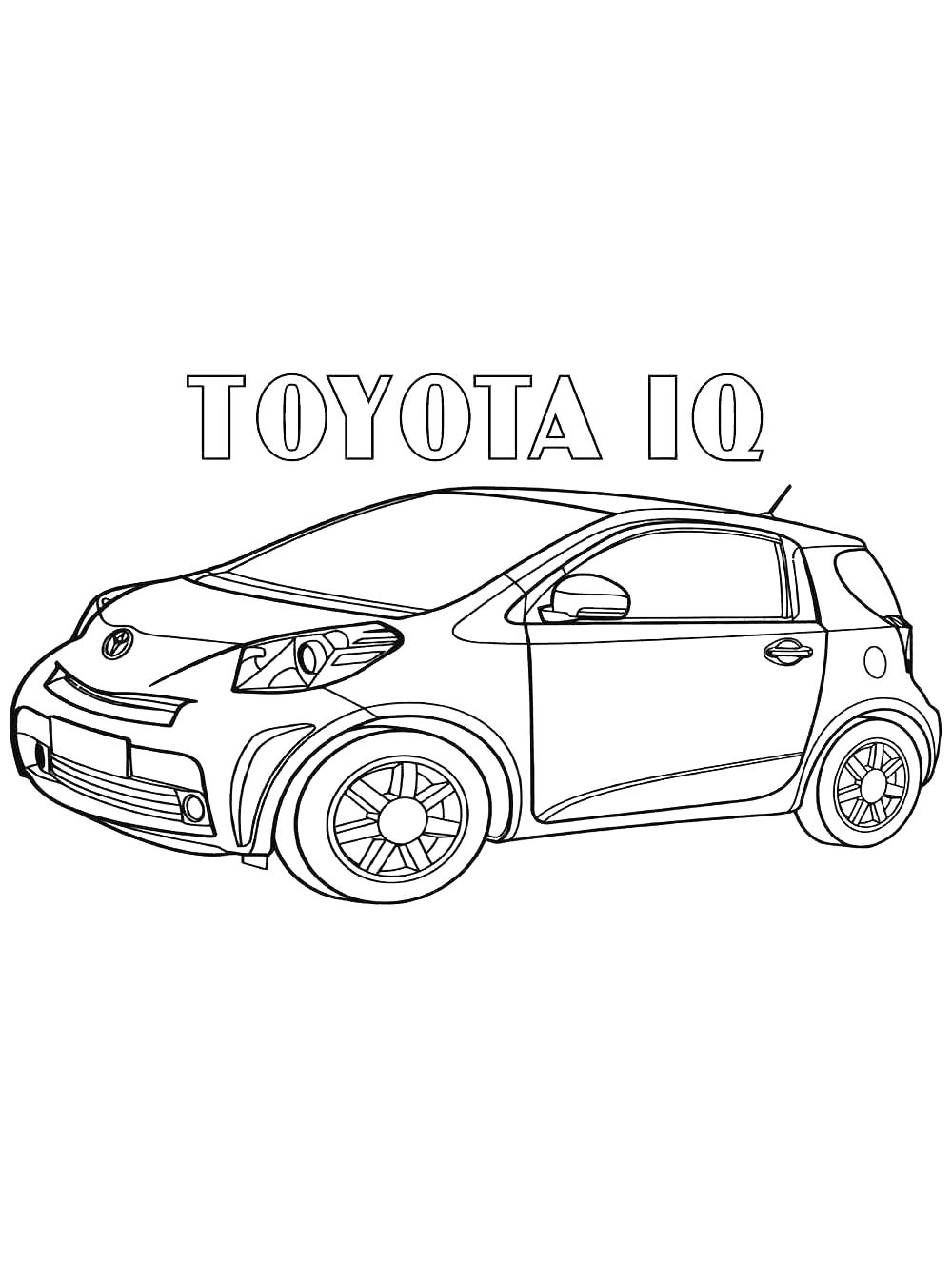 Тойота АйКю №4161. Раскраски машины по маркам. Тойота (Toyota).