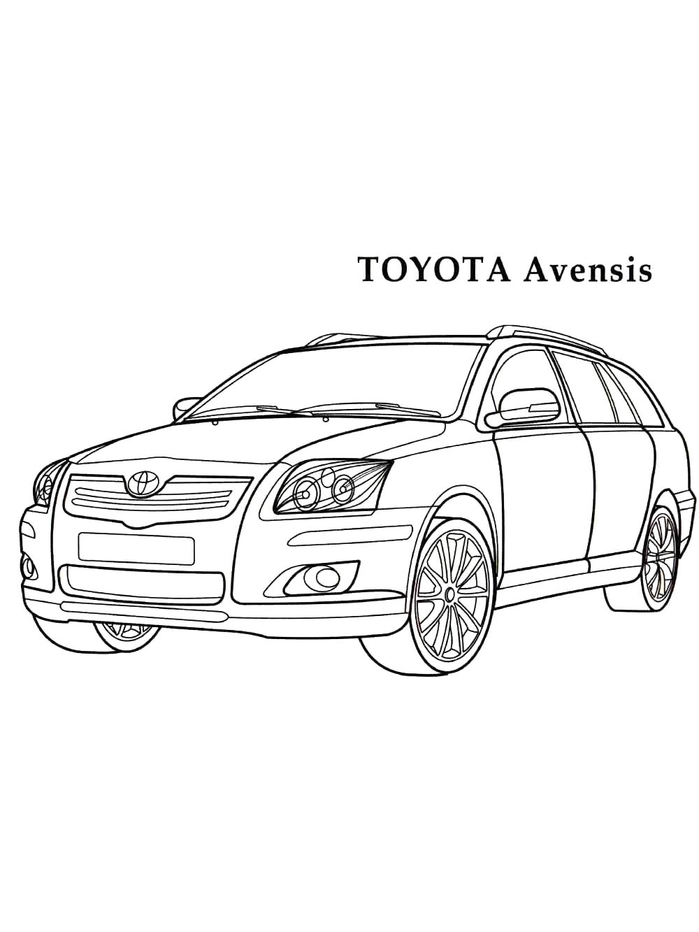 Тойота Авенсис №4162. Раскраски машины по маркам. Тойота (Toyota).