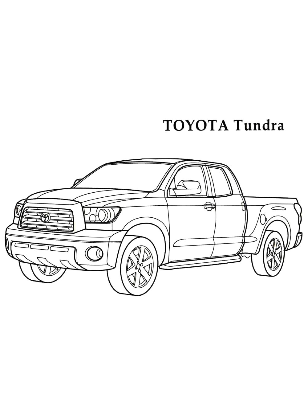 Toyota Tundra №4165. Раскраски машины по маркам. Тойота (Toyota).