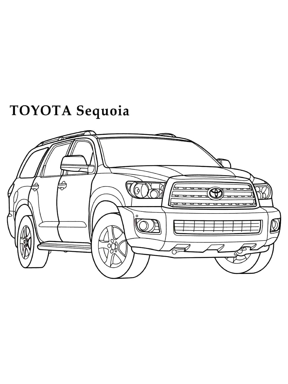 Toyota Sequoia №4166. Раскраски машины по маркам. Тойота (Toyota).