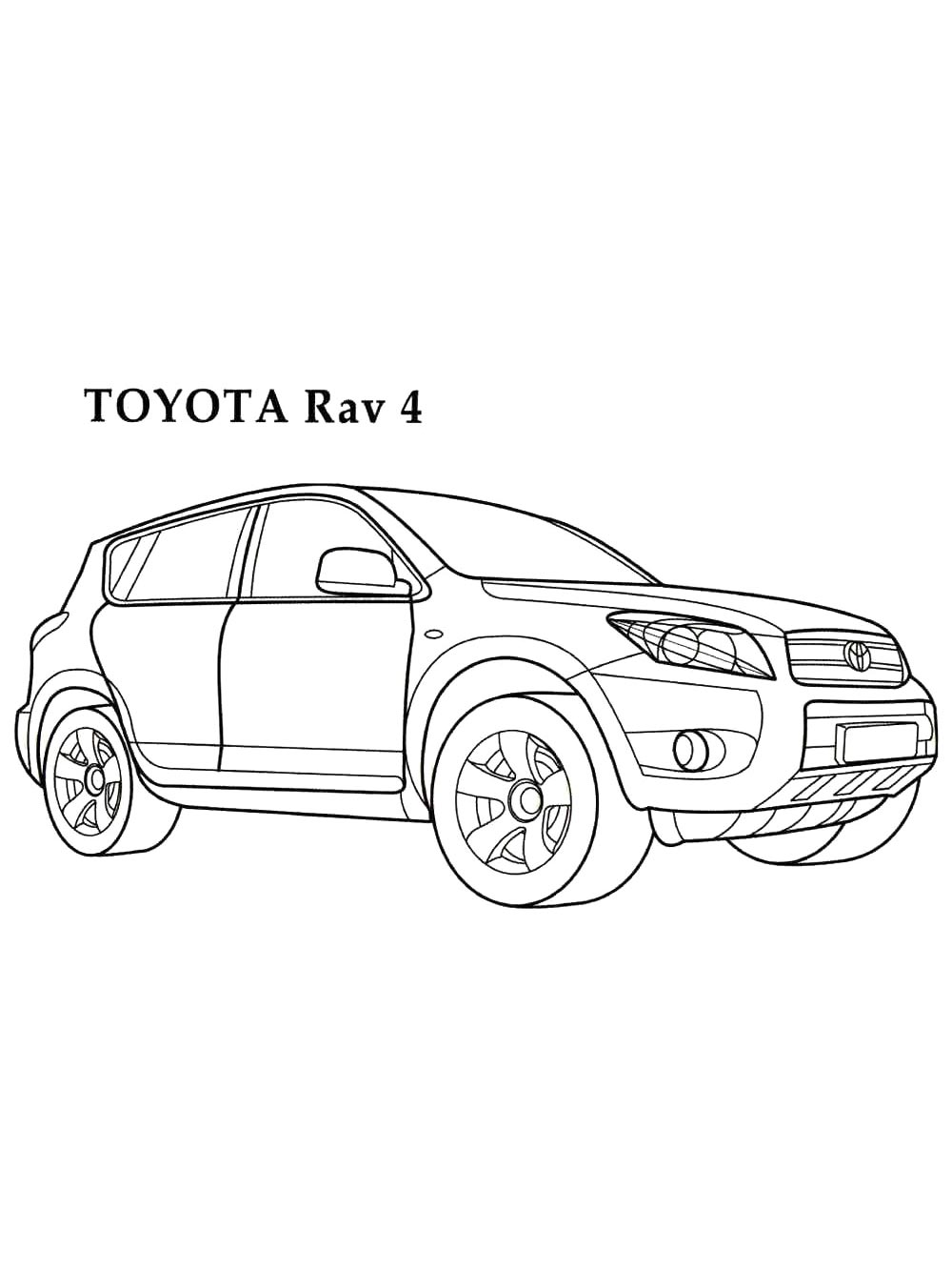 Паркетник Toyota RAV4 №4154. Раскраски машины по маркам. Тойота (Toyota).