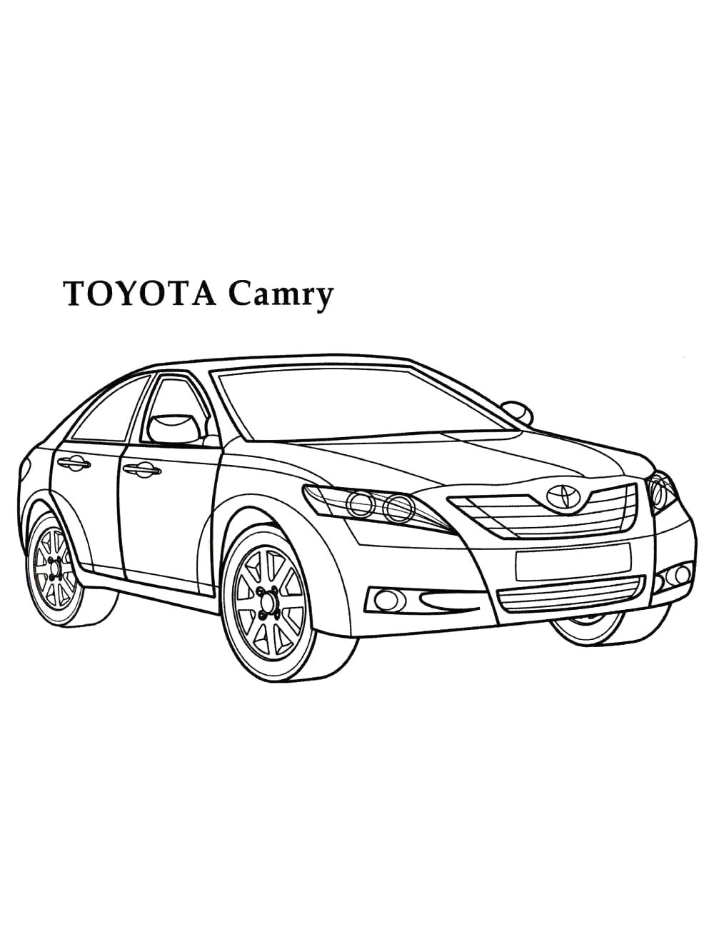 Toyota Camry №4155. Раскраски машины по маркам. Тойота (Toyota).