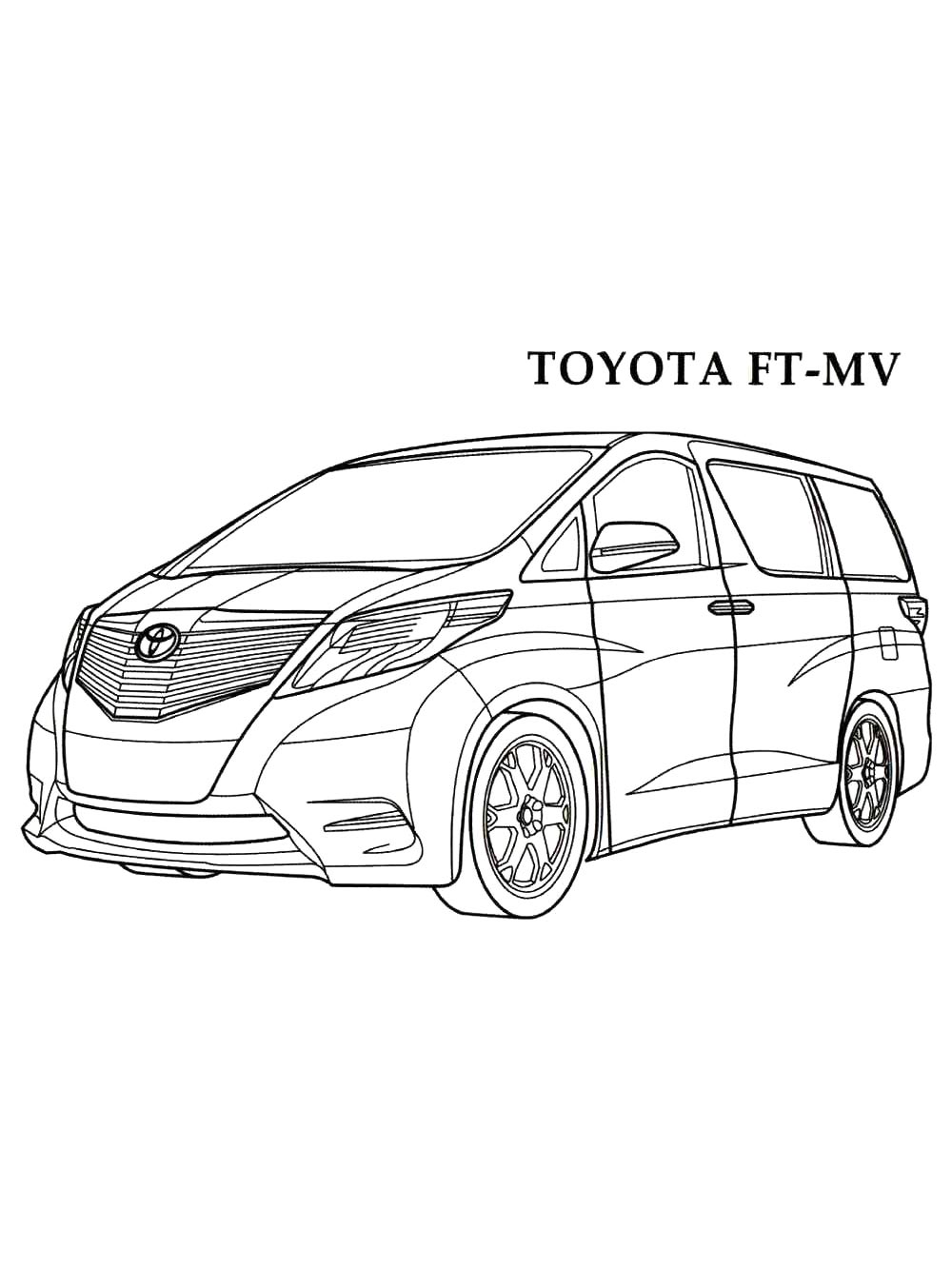 Toyota FT-MV №4156. Раскраски машины по маркам. Тойота (Toyota).