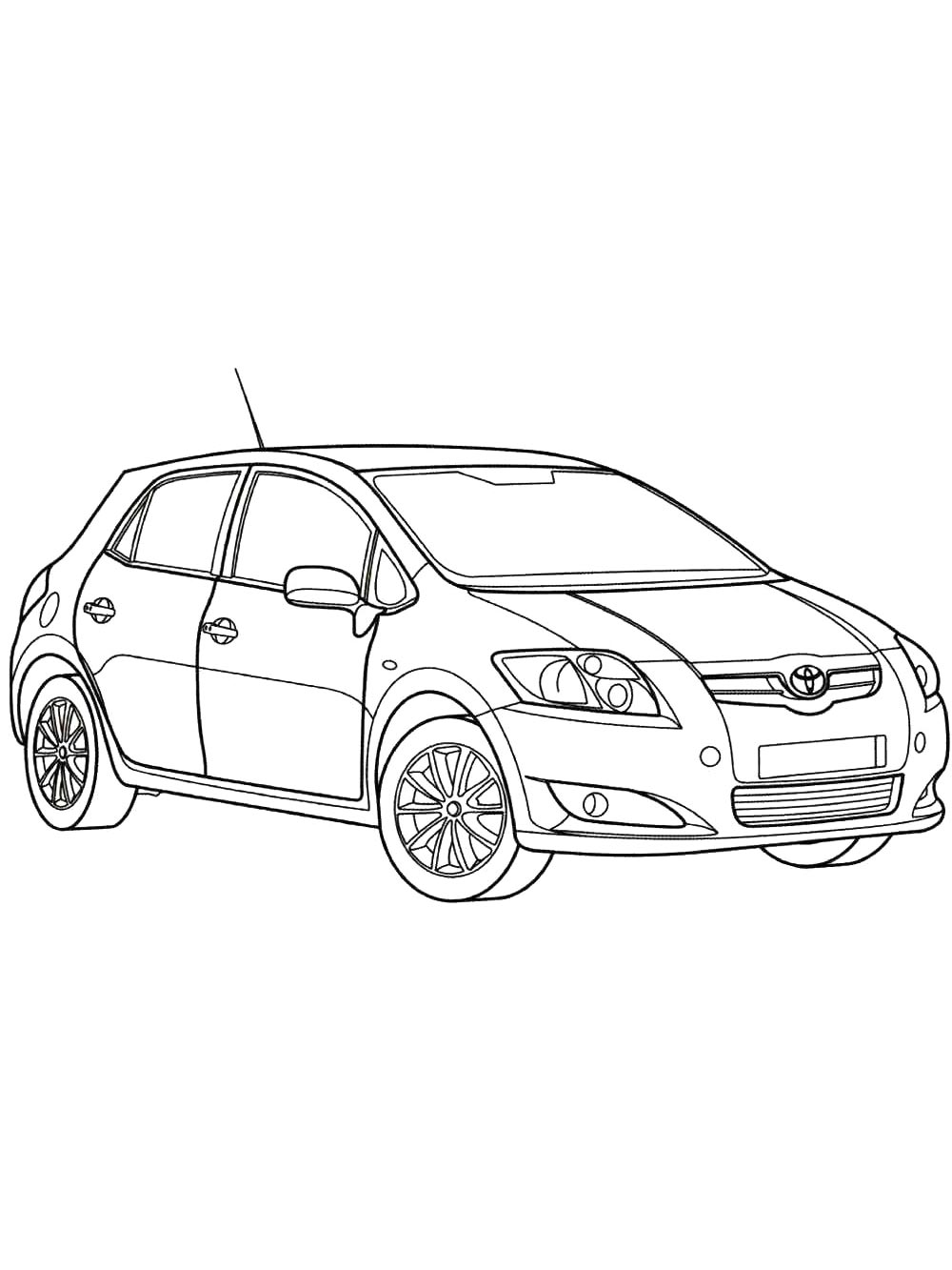 Тойота Аурис №4158. Раскраски машины по маркам. Тойота (Toyota).