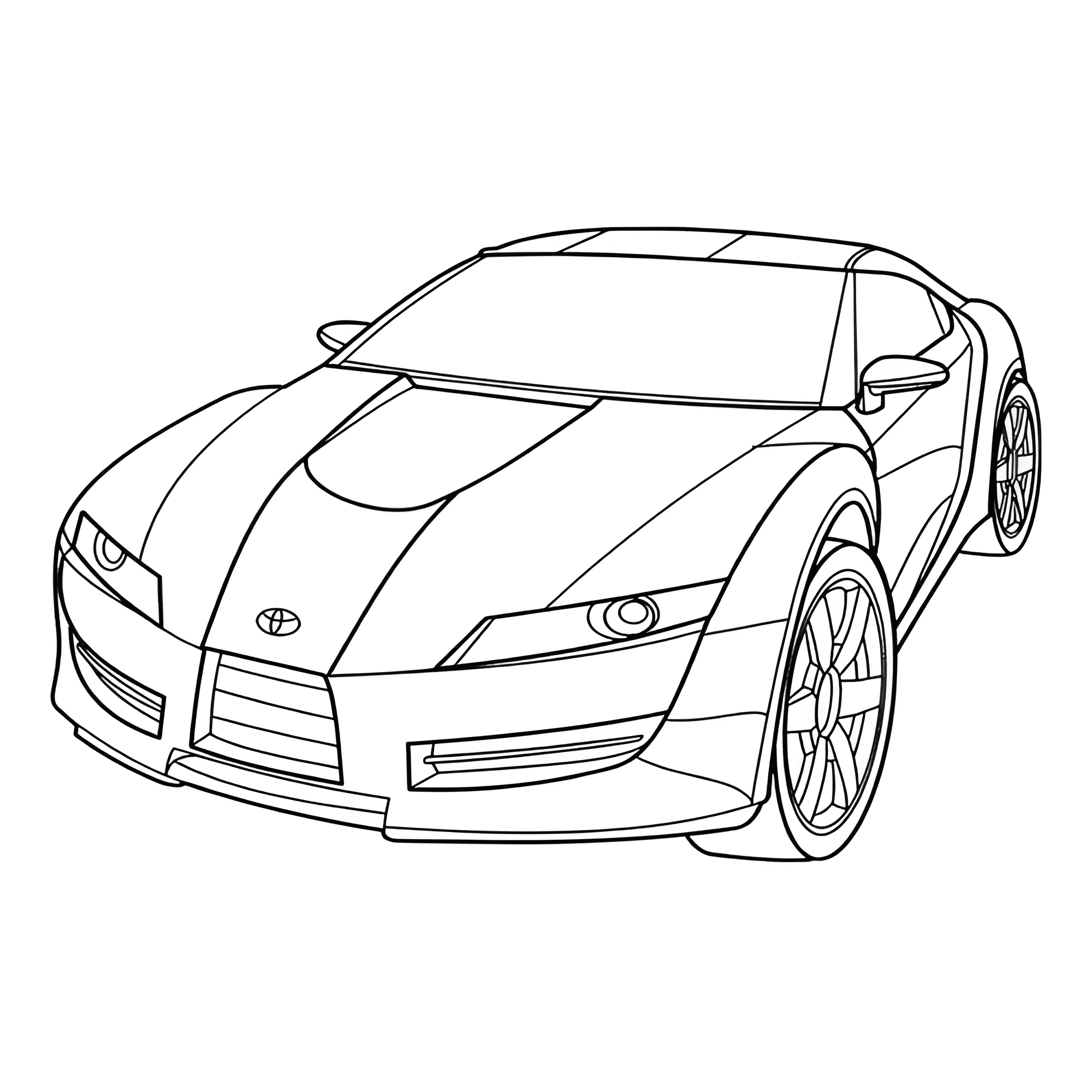 Спортивная Тойота Супра №4130. Раскраски машины по маркам. Тойота (Toyota).