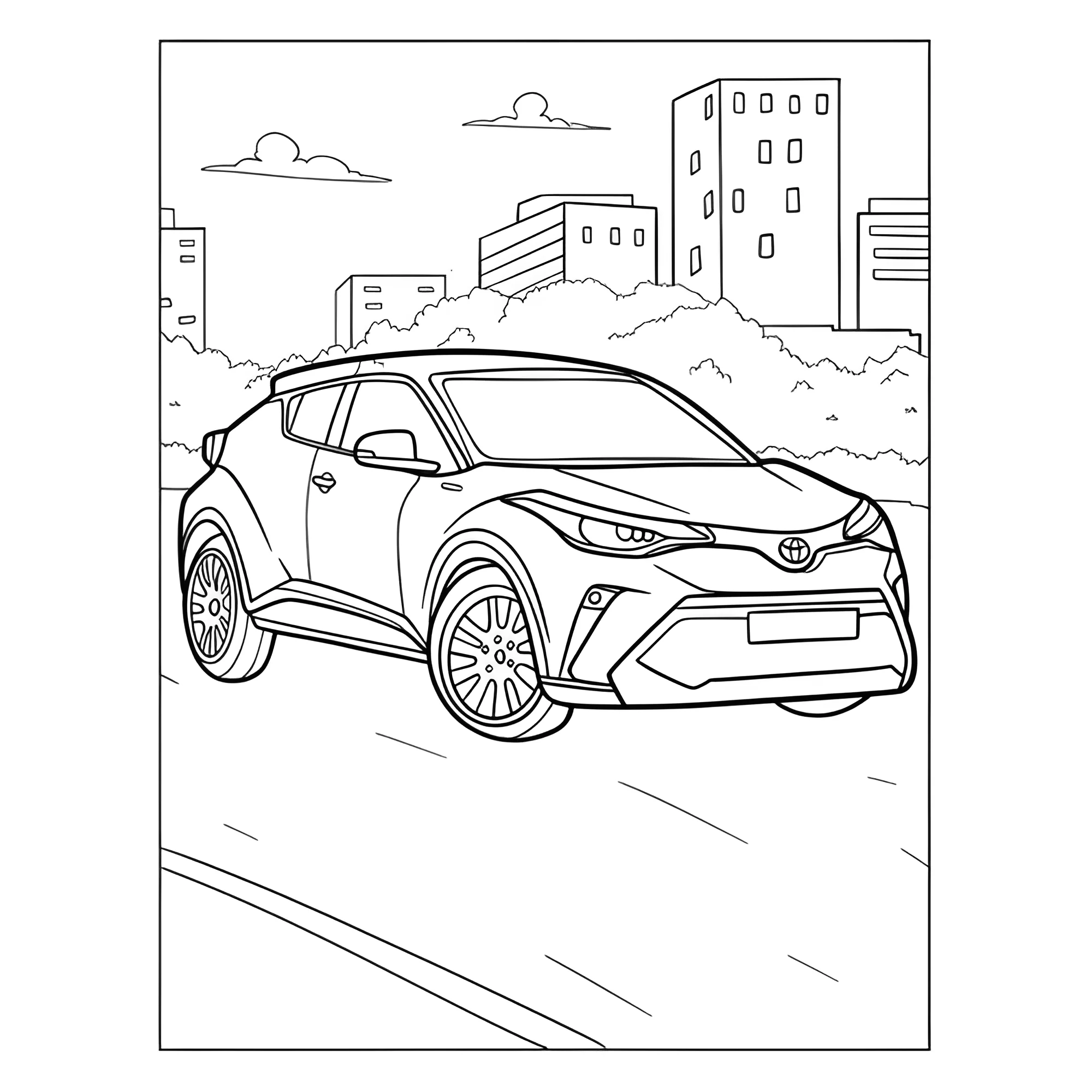 Тойота C-HR №4152. Раскраски машины по маркам. Тойота (Toyota).